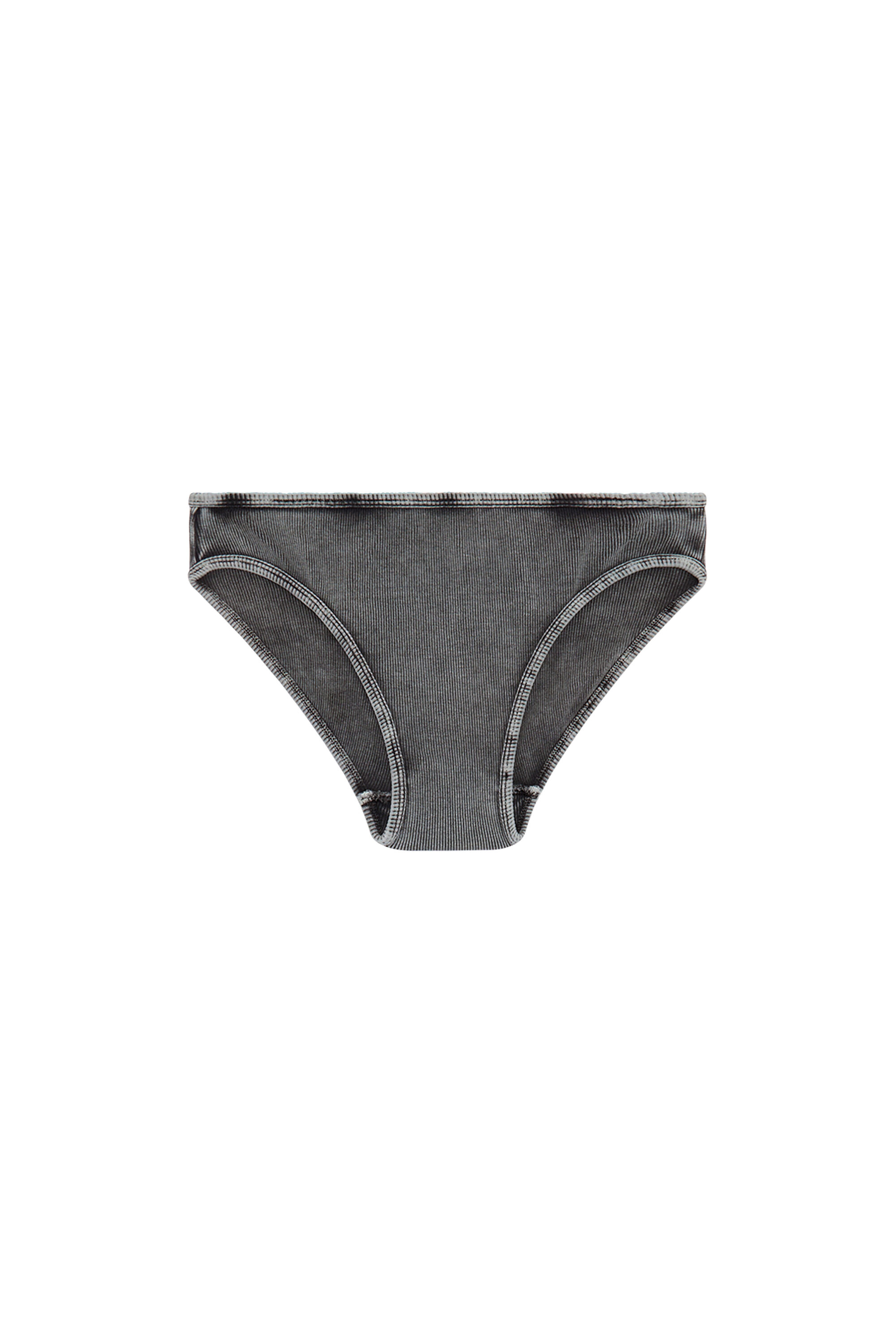 Diesel - UFPN-D-OVAL-HIGH-WAISTED-BRIEF, Damen Gerippte Briefs mit Oval D-Plakette in Schwarz - 2
