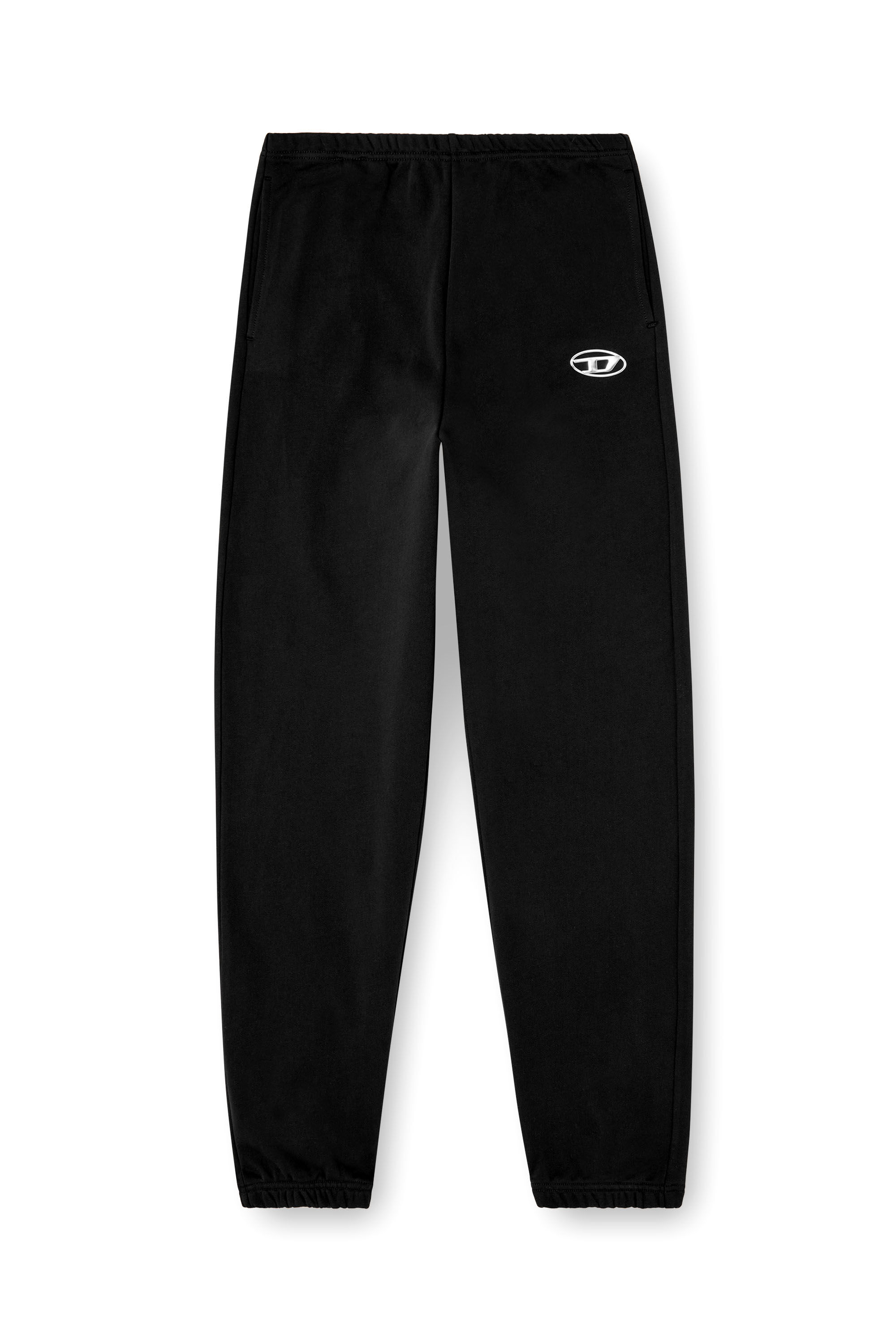 Diesel - P-LACYN-OD, Damen Sweathose mit Oval D-Logo mit Metall-Effekt in Schwarz - 2