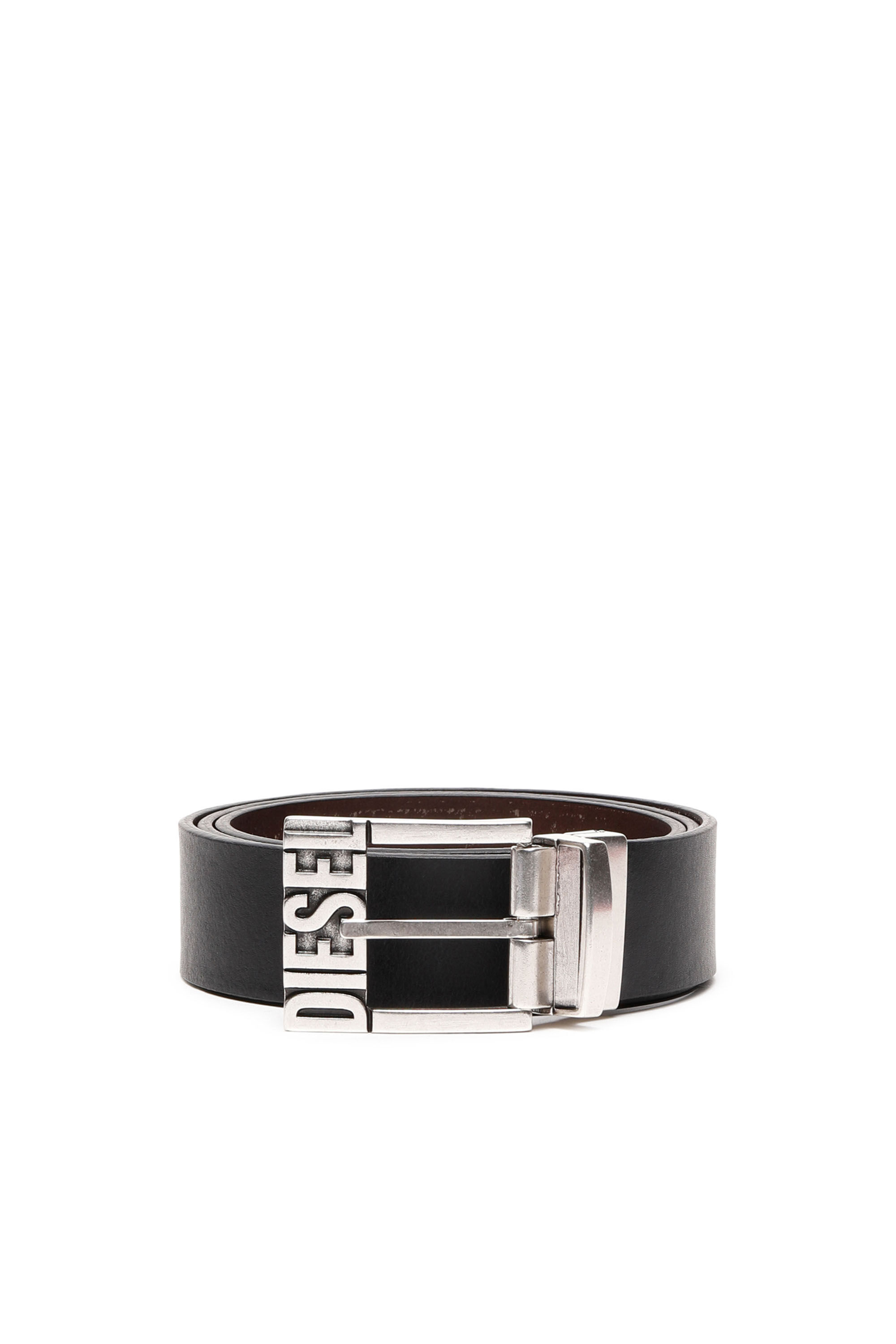 Diesel - B-SHIFT II, Herren Gürtel aus Leder zum Wenden in Schwarz/Braun - 1