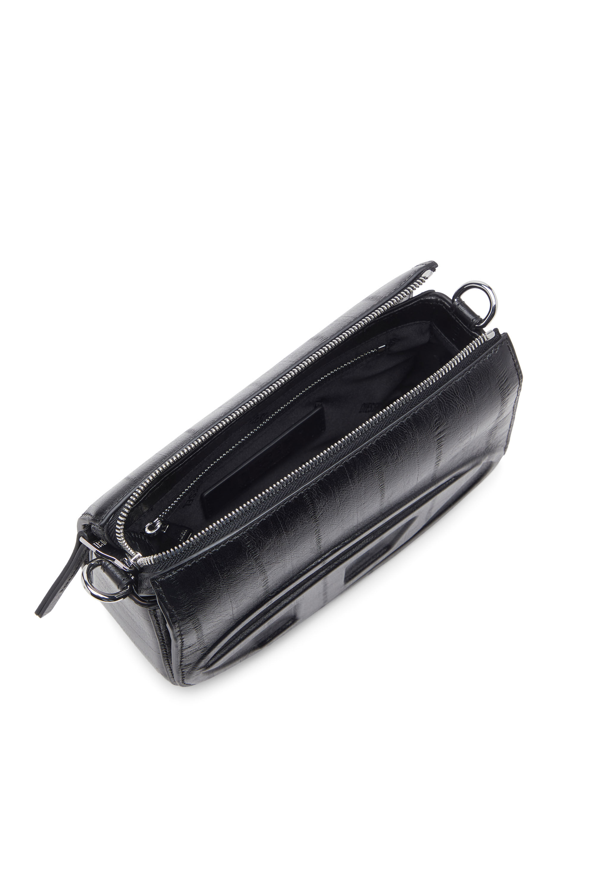 Diesel - 1DR CAMERA BAG, Unisex 1DR-Kameratasche aus Leder mit Aal-Effekt in Schwarz - 5