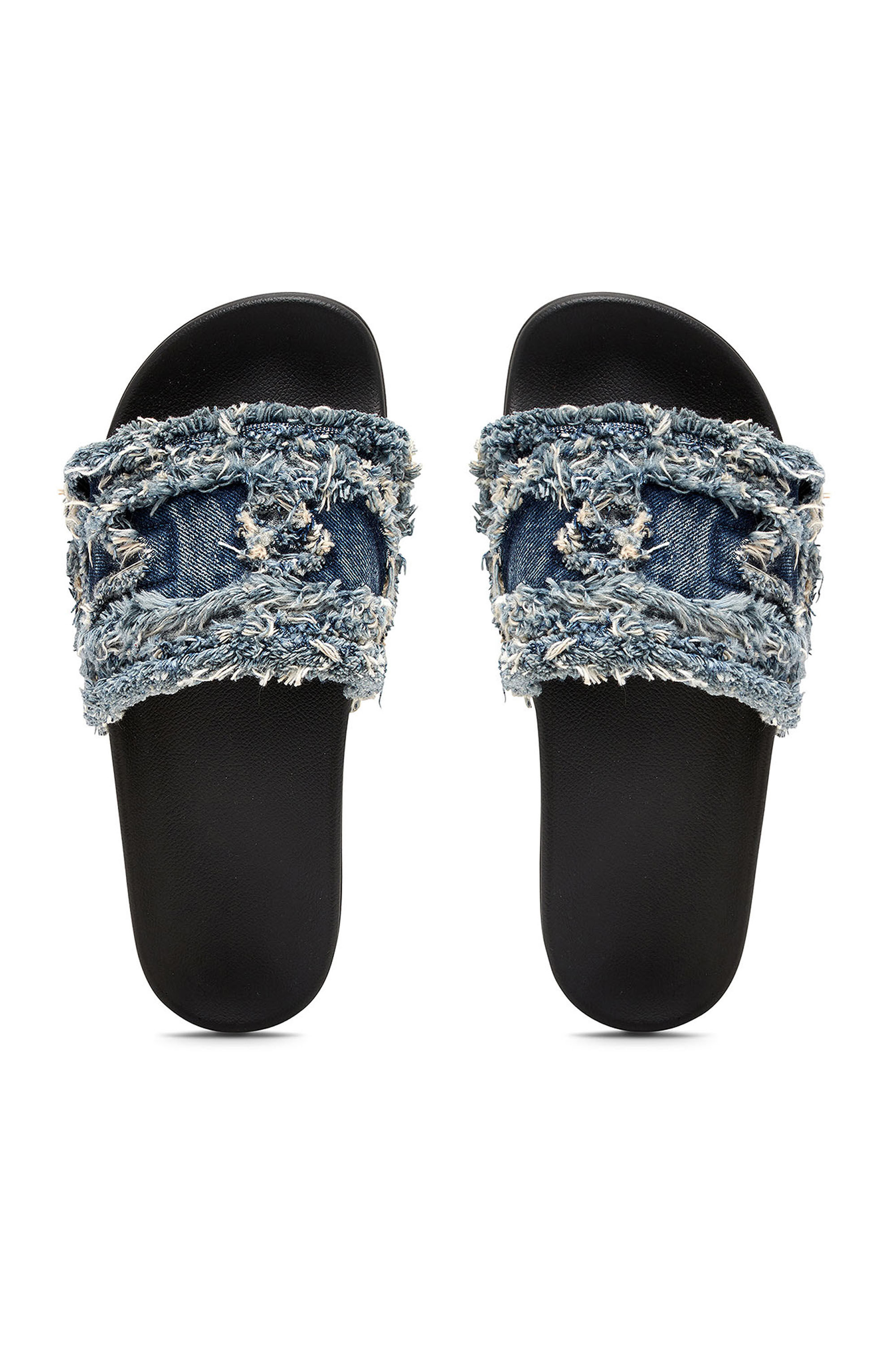 Diesel - SA-SLIDE D DENIM, Damen Sa-Slide D-Slides aus ausgefranstem Denim in Blau - 4