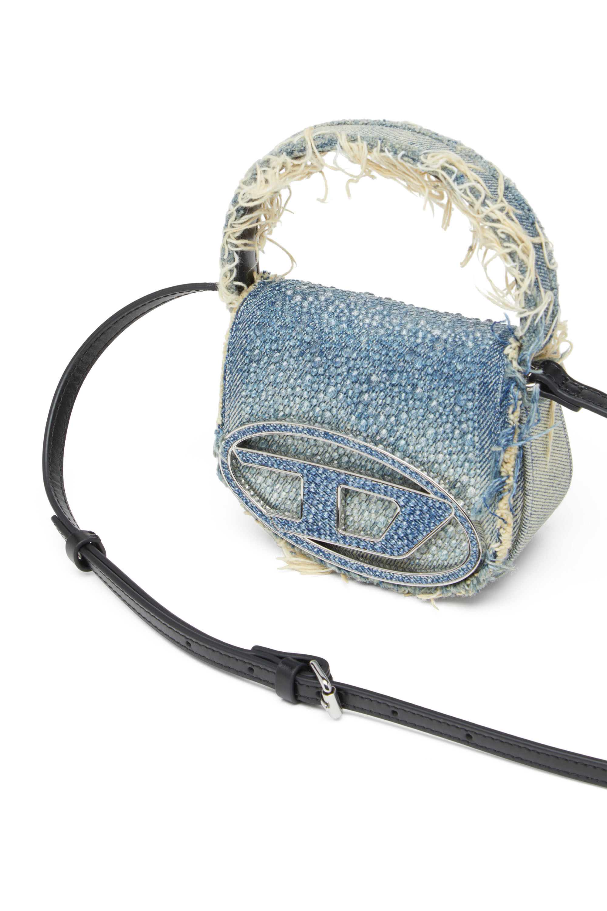 Diesel - 1DR XS, Damen 1DR XS-Ikonische Mini-Tasche aus Denim mit Strass in Blau - 2