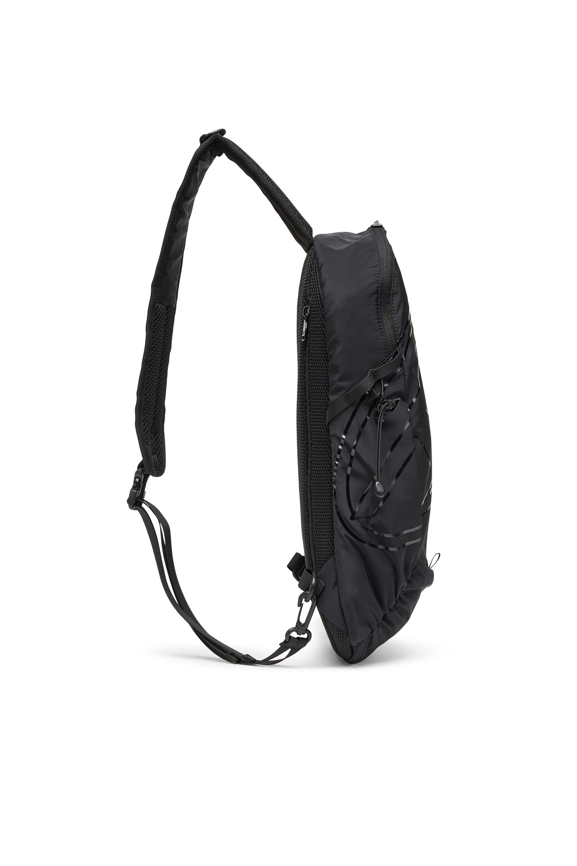 Diesel - DRAPE SLING BAG, Herren Drape-Sling-Rucksack aus Nylon mit farbgleichem Logo in Schwarz - 4