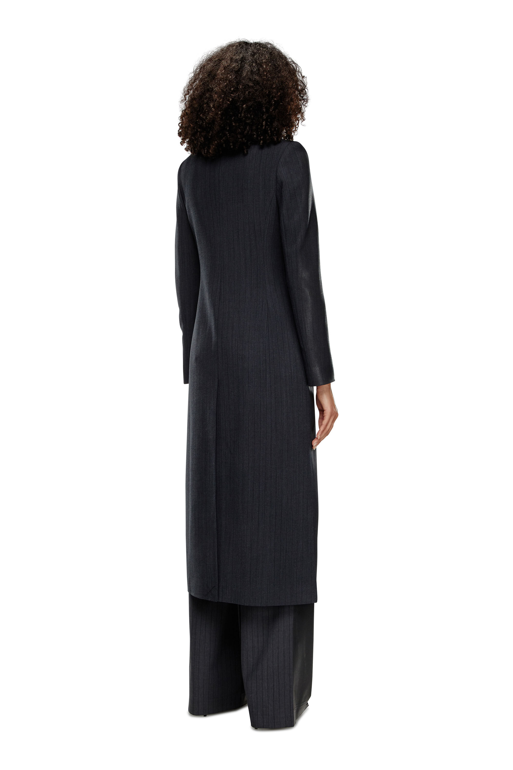 Diesel - G-LAMOUR, Woman's Pinstripe jacket with coated front in Black - 4