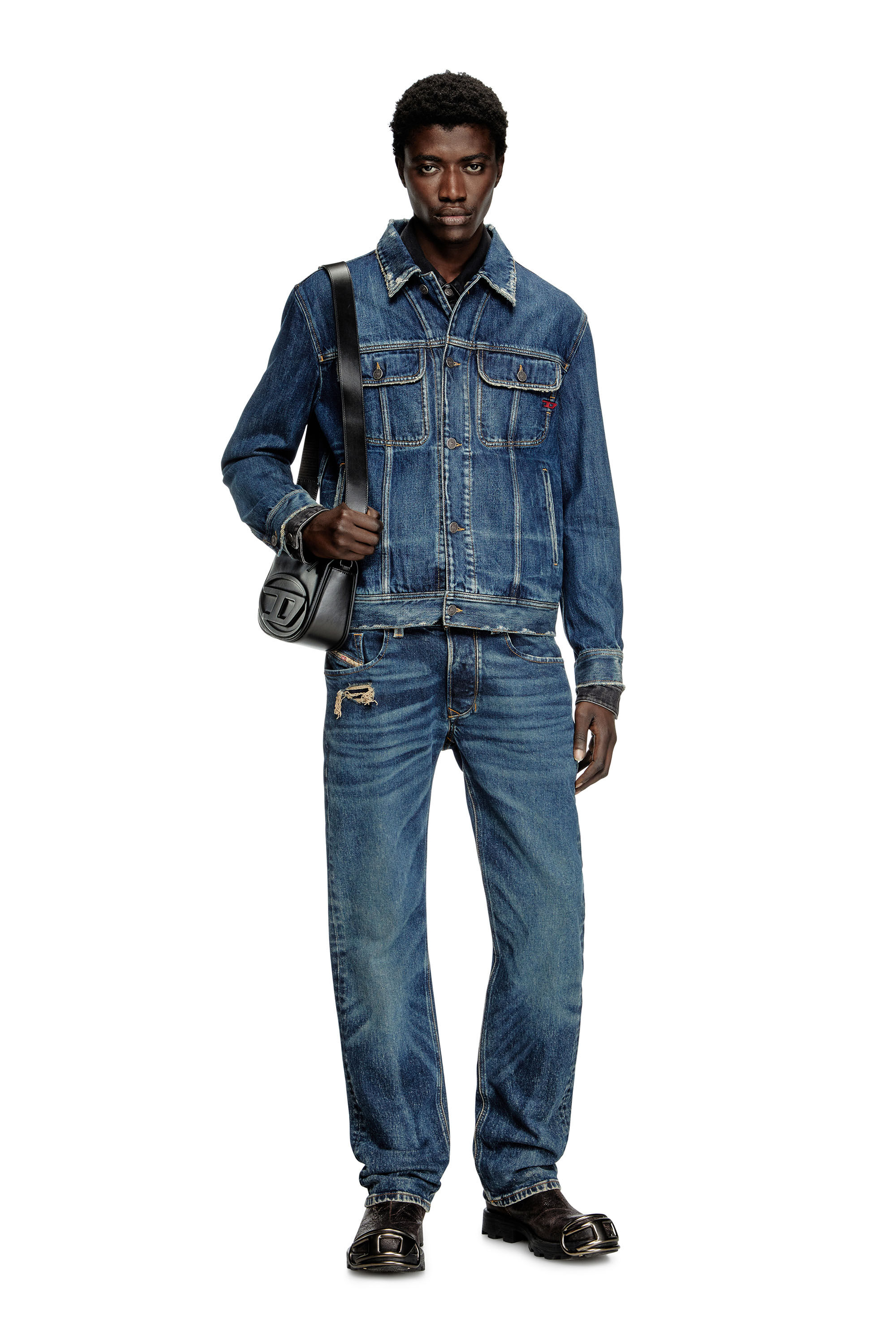 Diesel - D-BARCY, Herren Regular Fit-Truckerjacke in Dunkelblau - 1