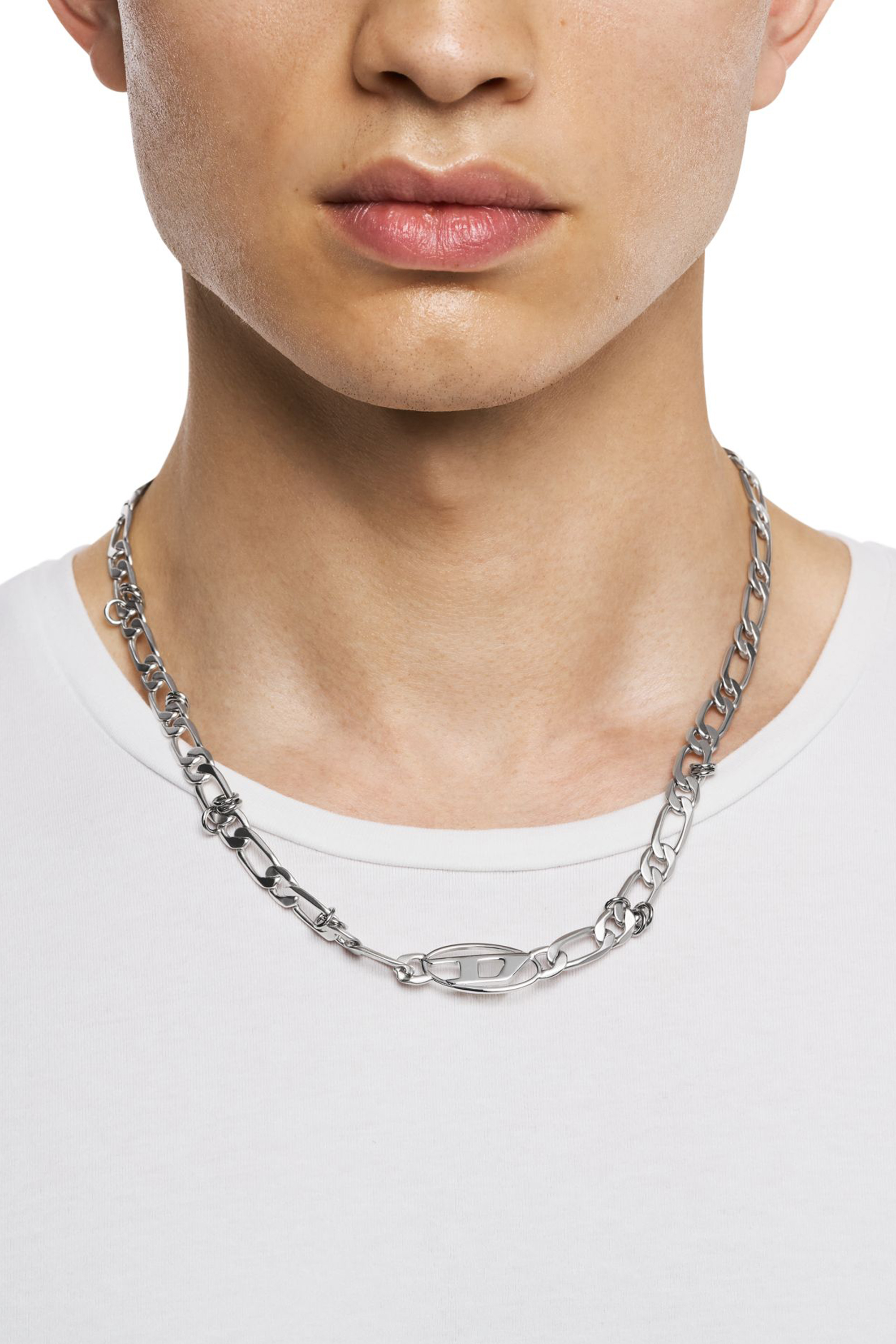 Diesel - DX1600040, Unisex Halskette aus Edelstahl und Messing in Silber - 4