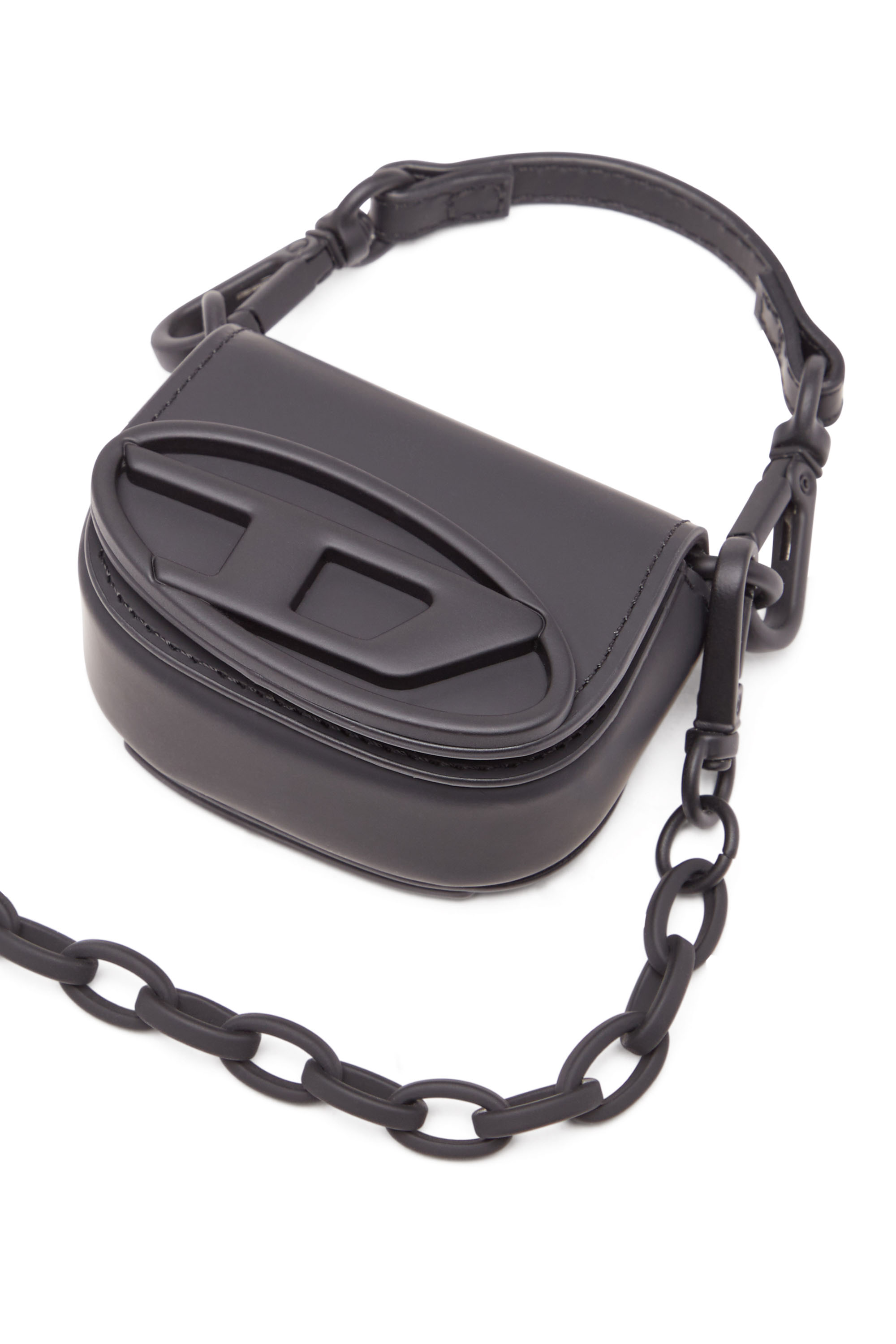 Diesel - 1DR XXS CHAIN, Damen Ikonischer Mikro-Taschenanhänger aus mattem Leder in Schwarz - 4