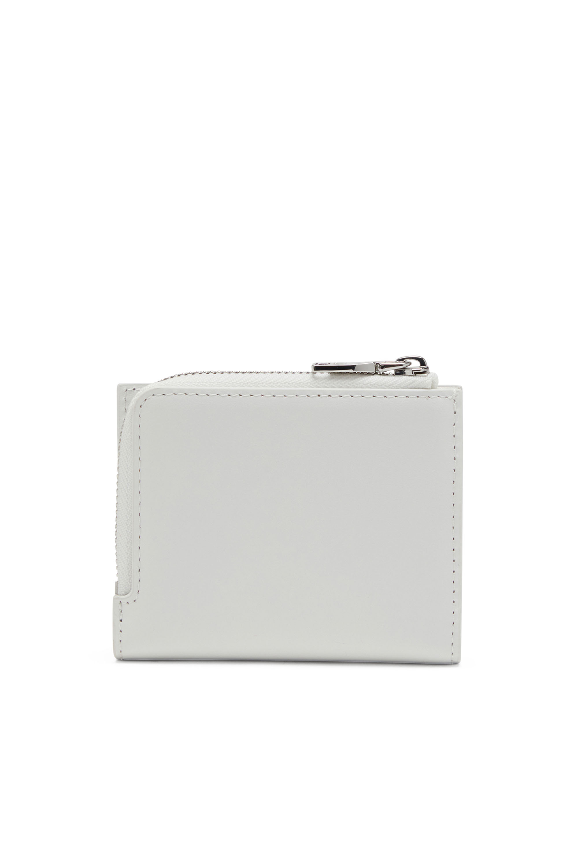 Diesel - 1DR CARD HOLDER ZIP L, Damen Bifold-Kartenetui aus Nappaleder in Weiß - 2