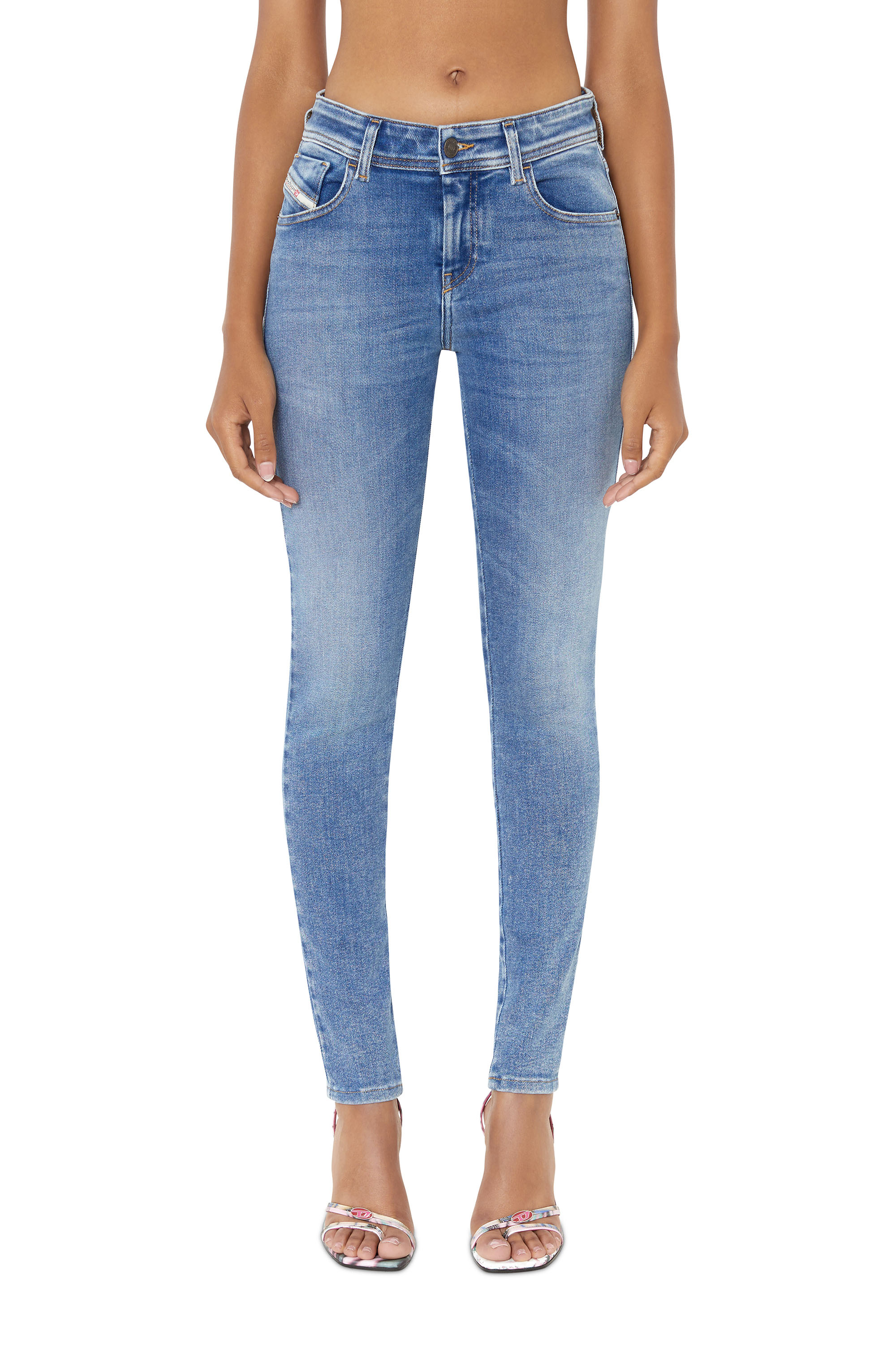 Diesel - Damen Skinny Jeans 2017 Slandy 09D62, Mittelblau - 1