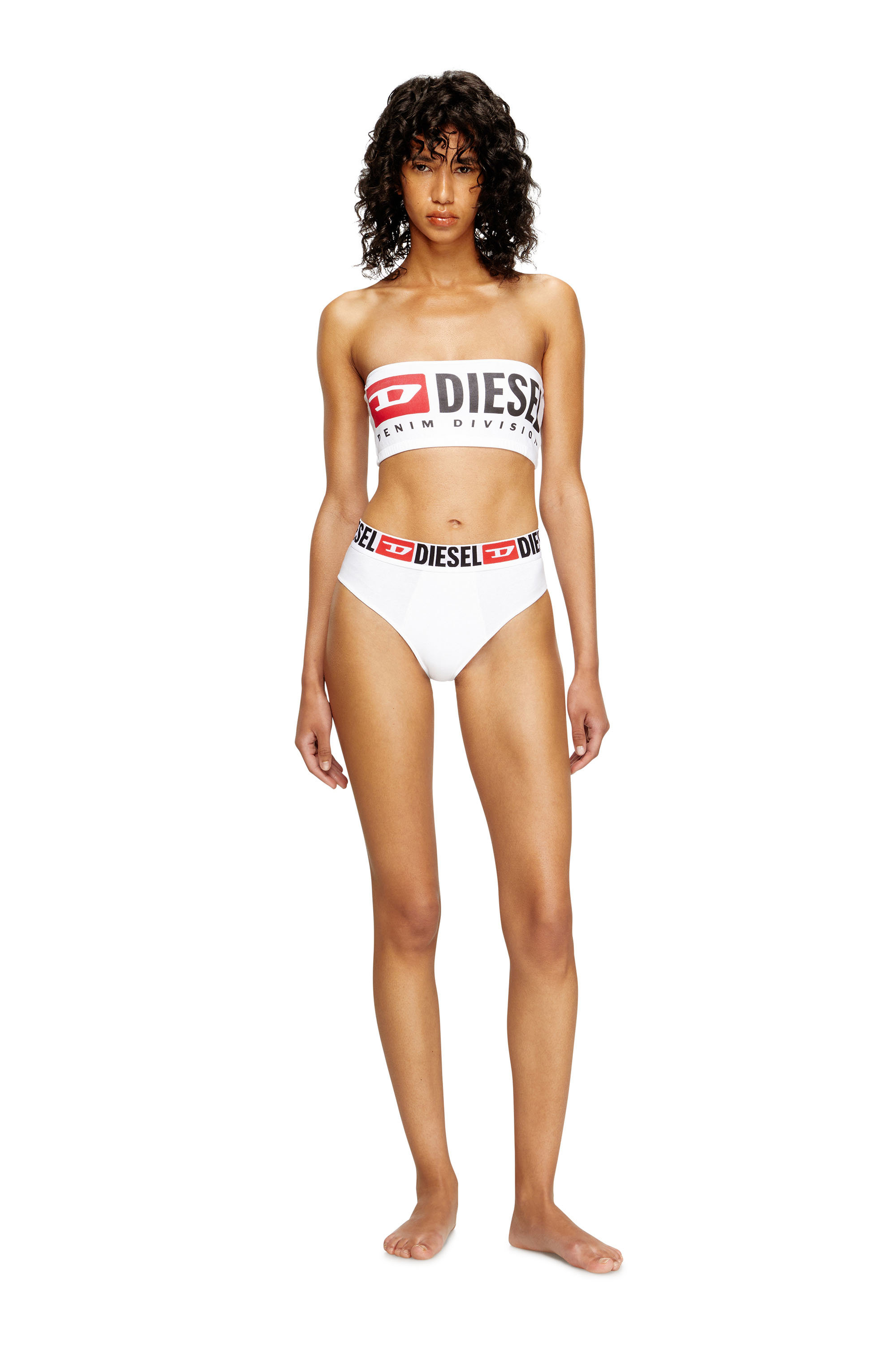 Diesel - UFSB-MELANIE, Damen Trägerloser BH mit Maxi-Logo in Weiß - 2