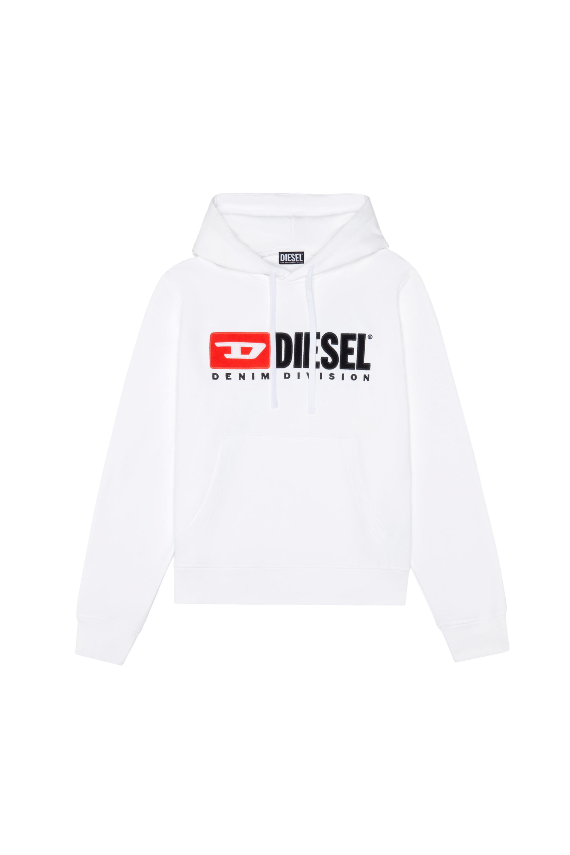 Diesel - S-GINN-HOOD-DIV, Herren Hoodie mit Logo-Applikation in Weiß - 3