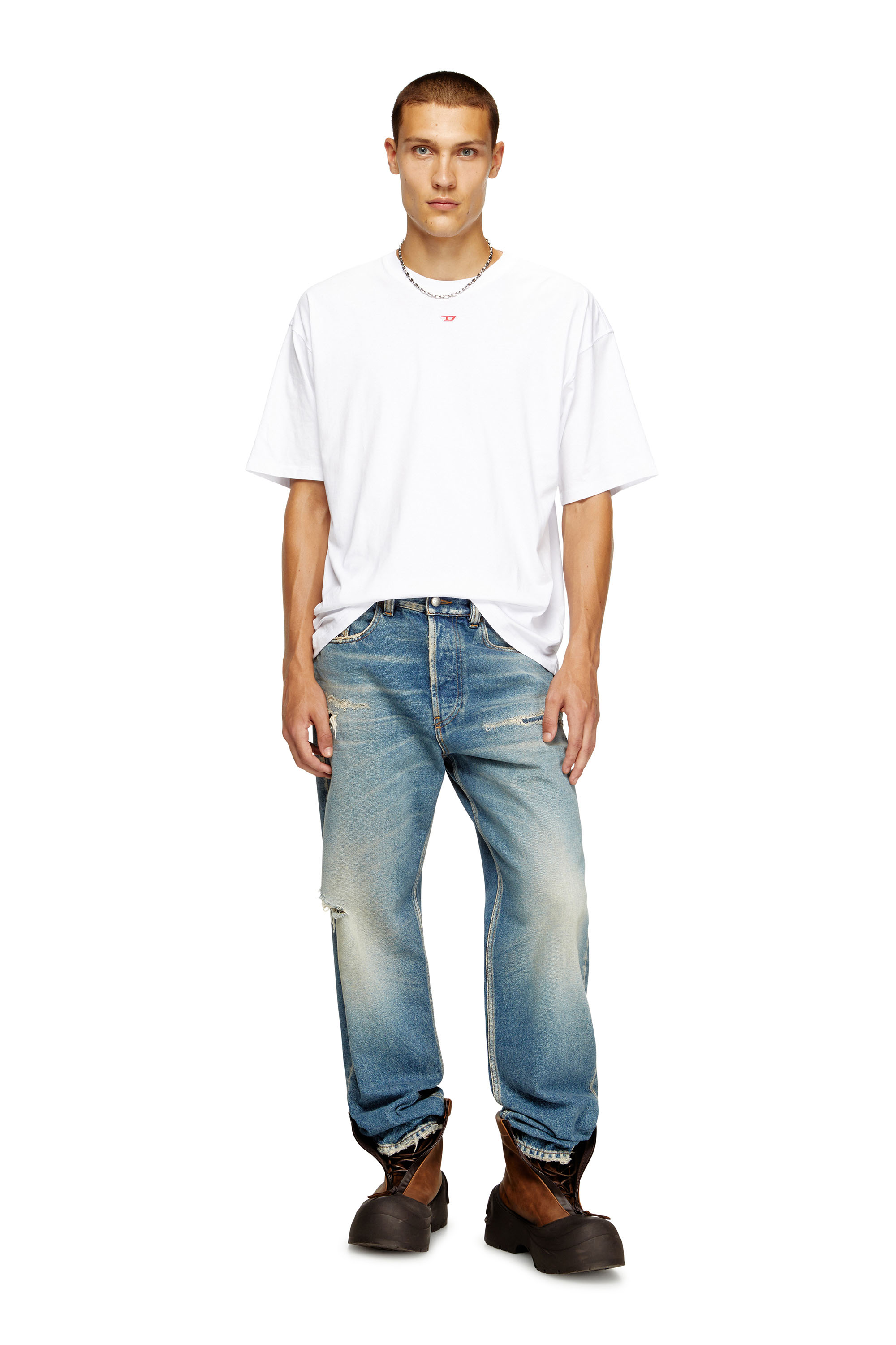 Diesel - T-BOXT-D, Unisex's T-shirt with embroidered D patch in White - 2