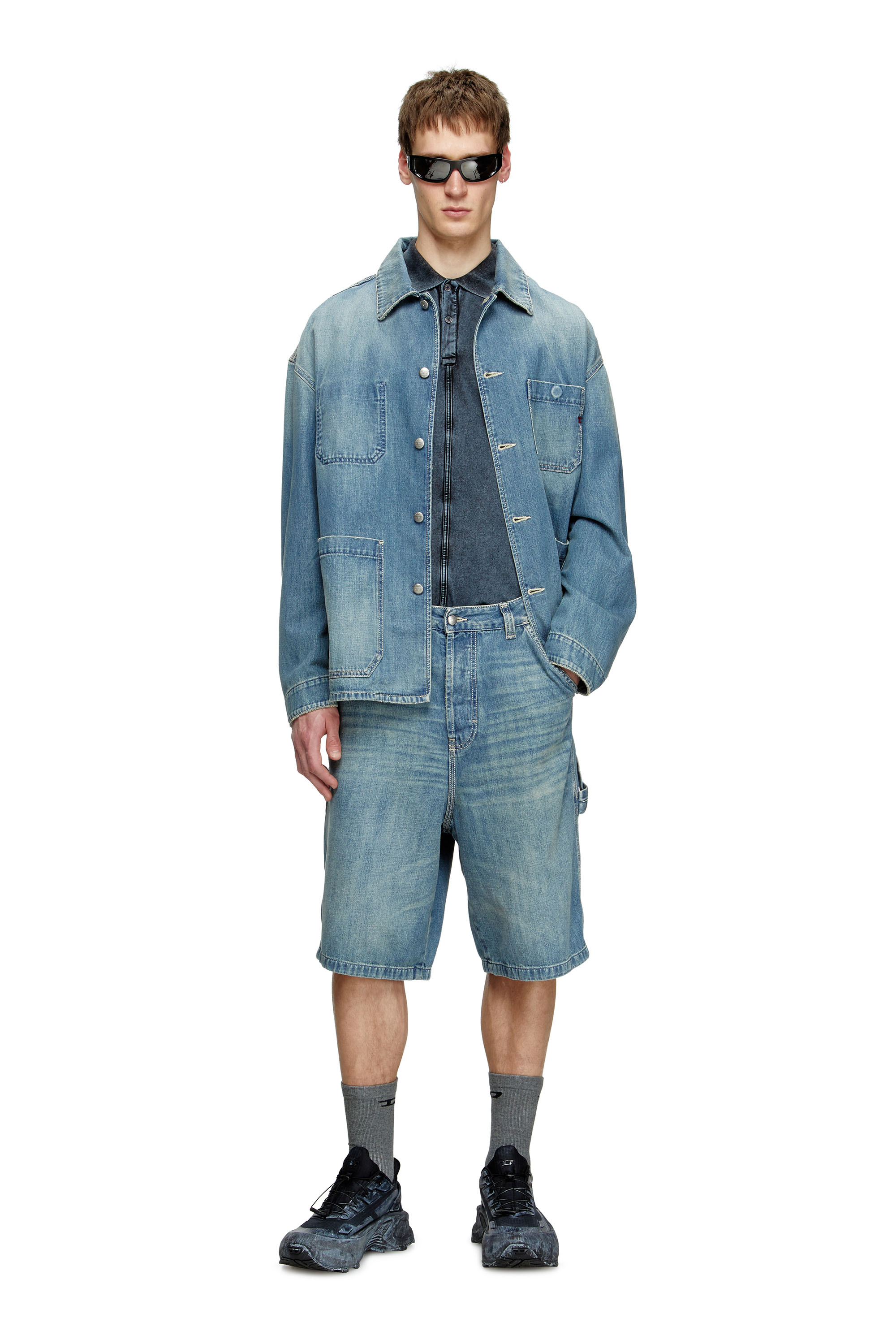 Diesel - D-LIVERY-W-SHORT, Herren Utility-Shorts aus Denim in Hellblau - 3