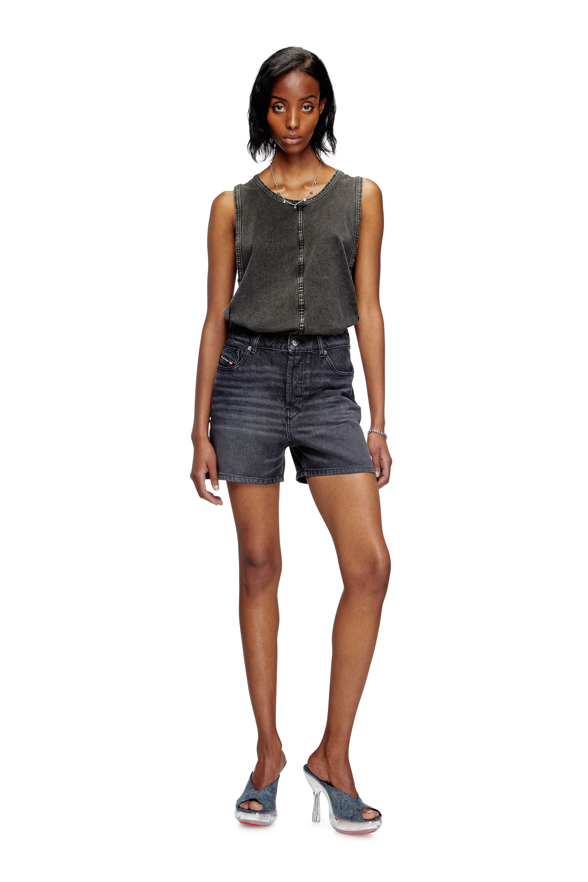 Diesel - DE-JIRO, Damen Shorts aus Denim in Schwarz - 2