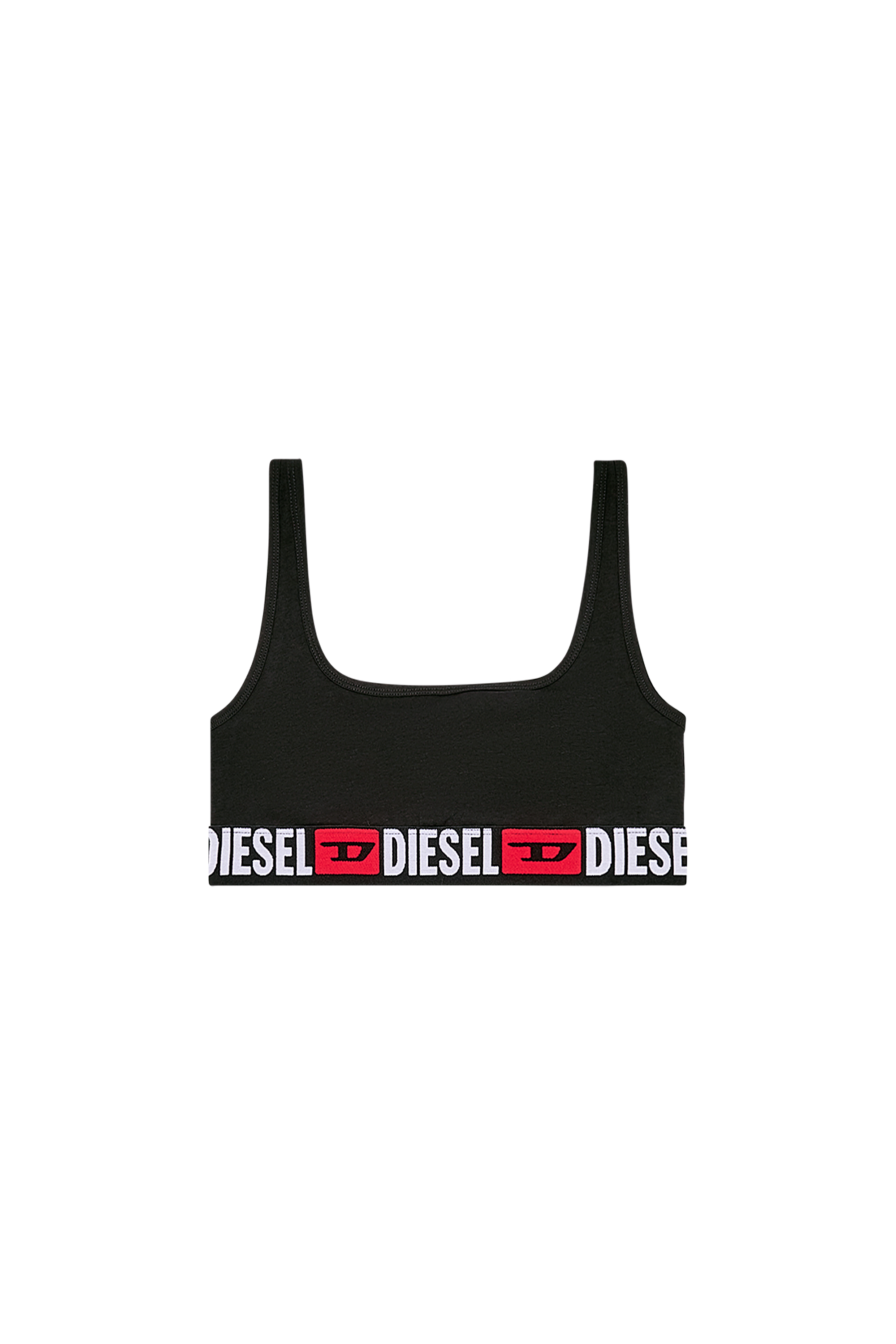 Diesel - UFSB-ORIBA, Damen Bralette mit Logoband in Schwarz - 4