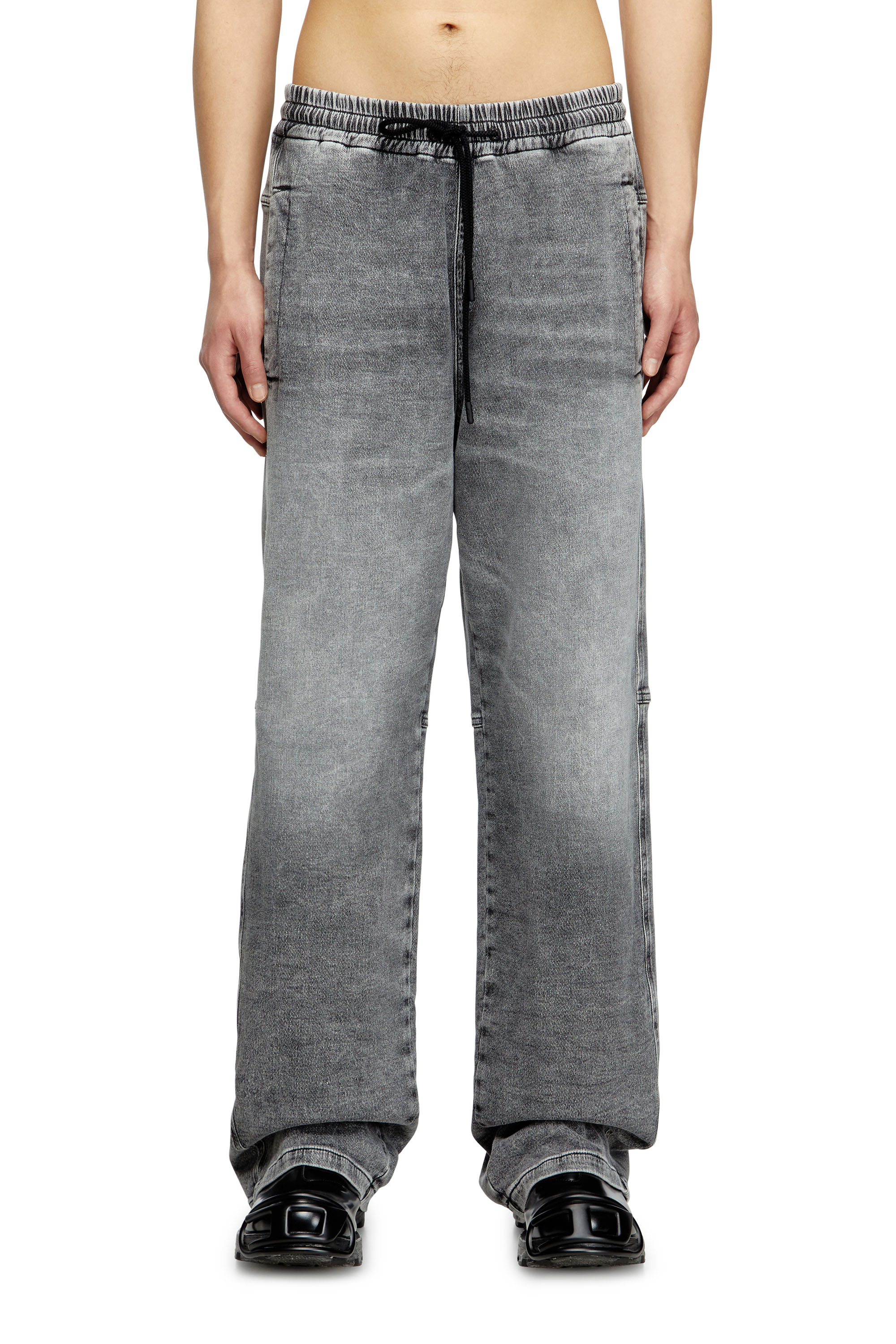 Diesel - Unisex Relaxed D-Martyans Track Denim 0BEBR, Schwarz/Dunkelgrau - 2