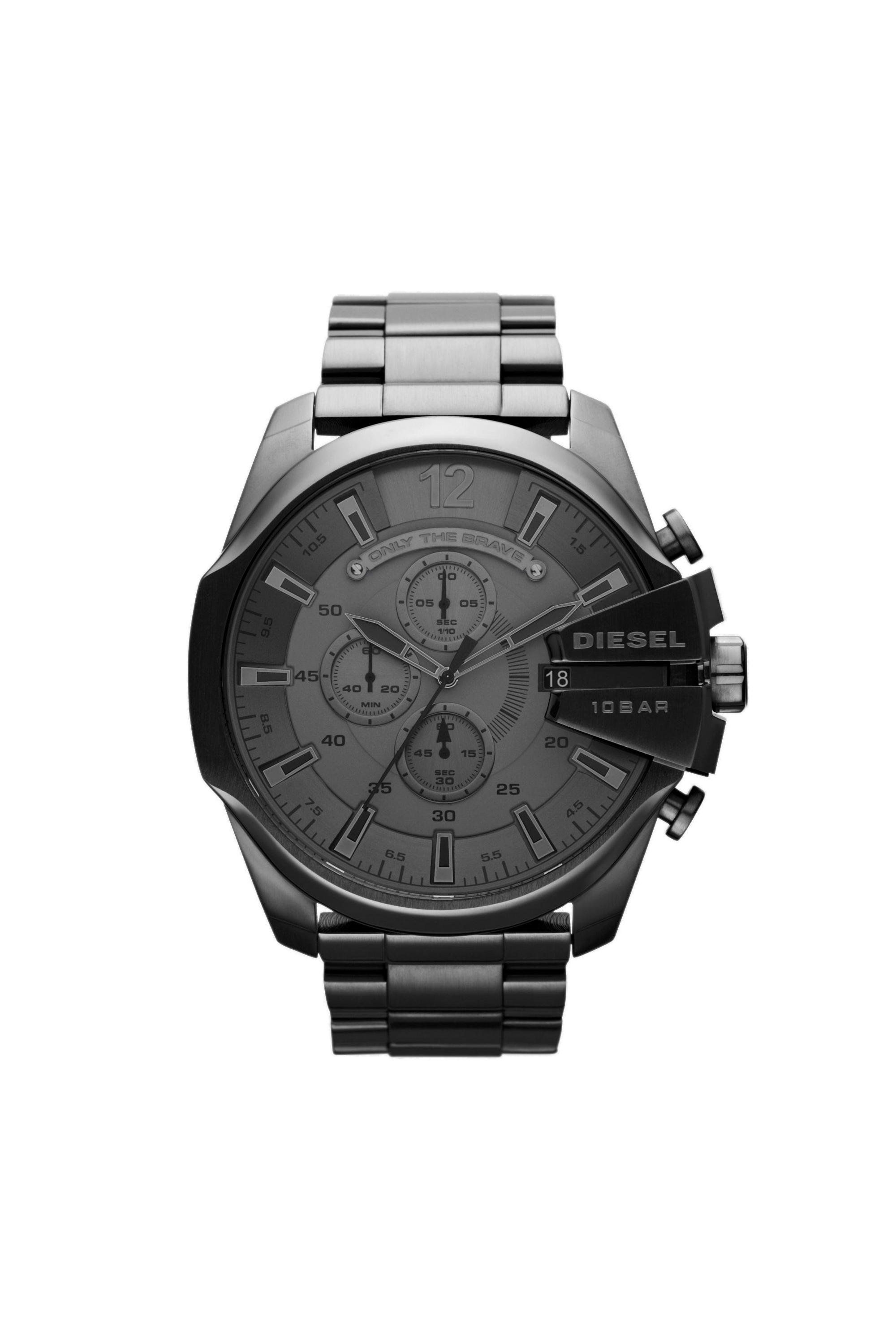 Diesel - DZ4282, Herren Mega Chief Uhr mit schwarzen Optik in Silbergrau - 1