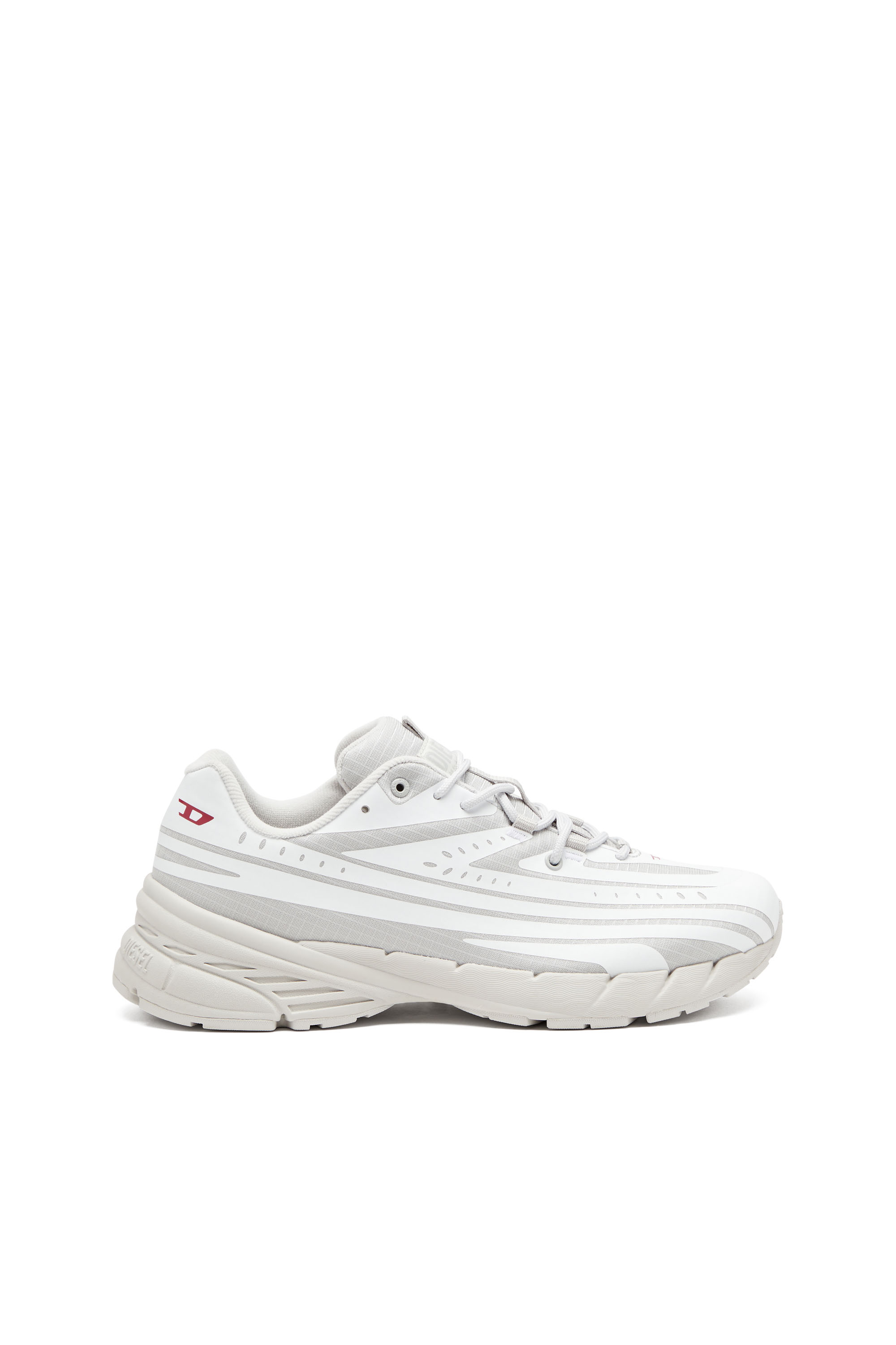Diesel - D-AIRSPEED LOW W, Damen D-Airspeed Low-Gestreifte Sneakers aus beschichtetem Ripstop in Weiss/Grau - 1