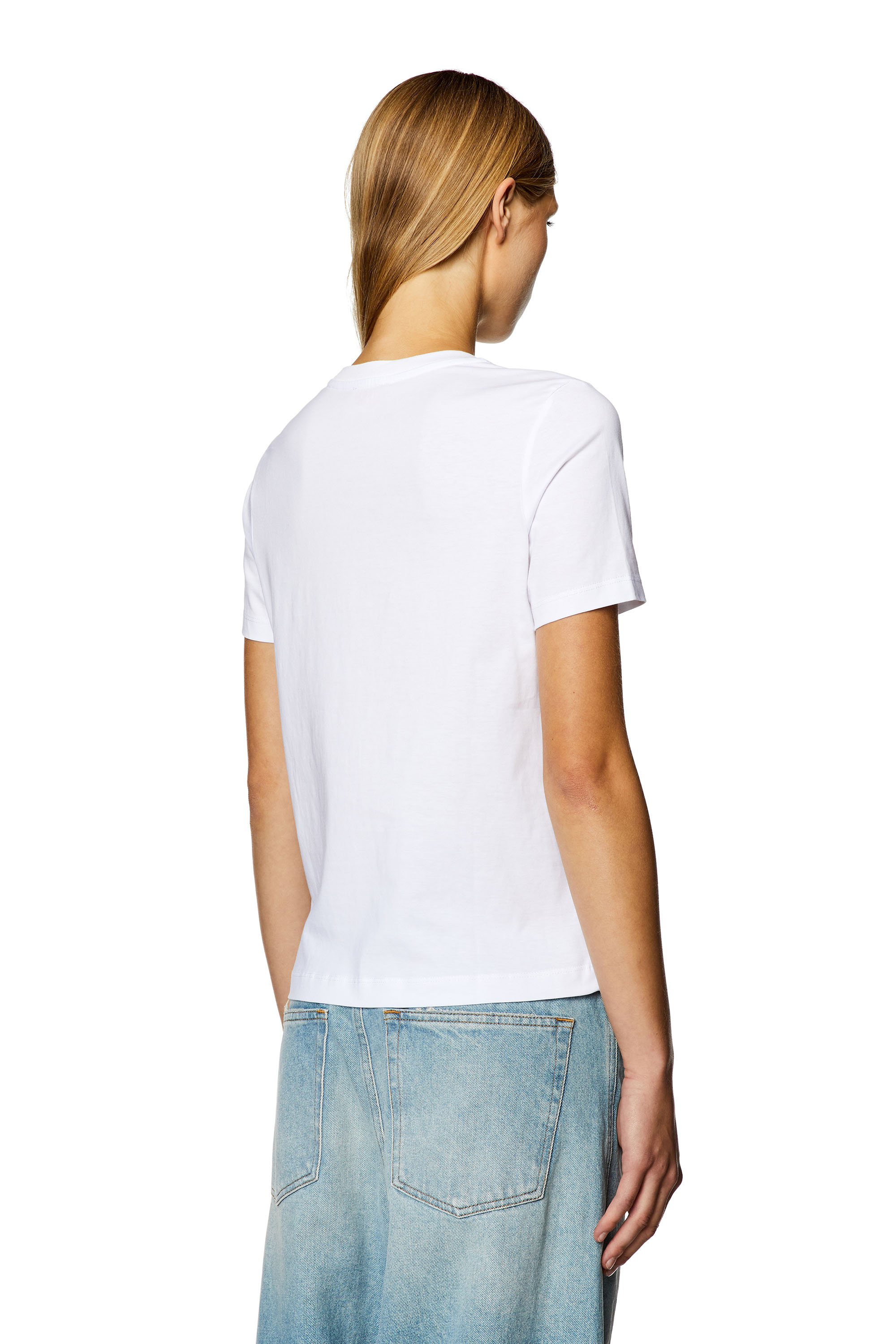 Diesel - T-REG-D, Damen T-Shirt mit Mini-Logo-Patch in Weiß - 4