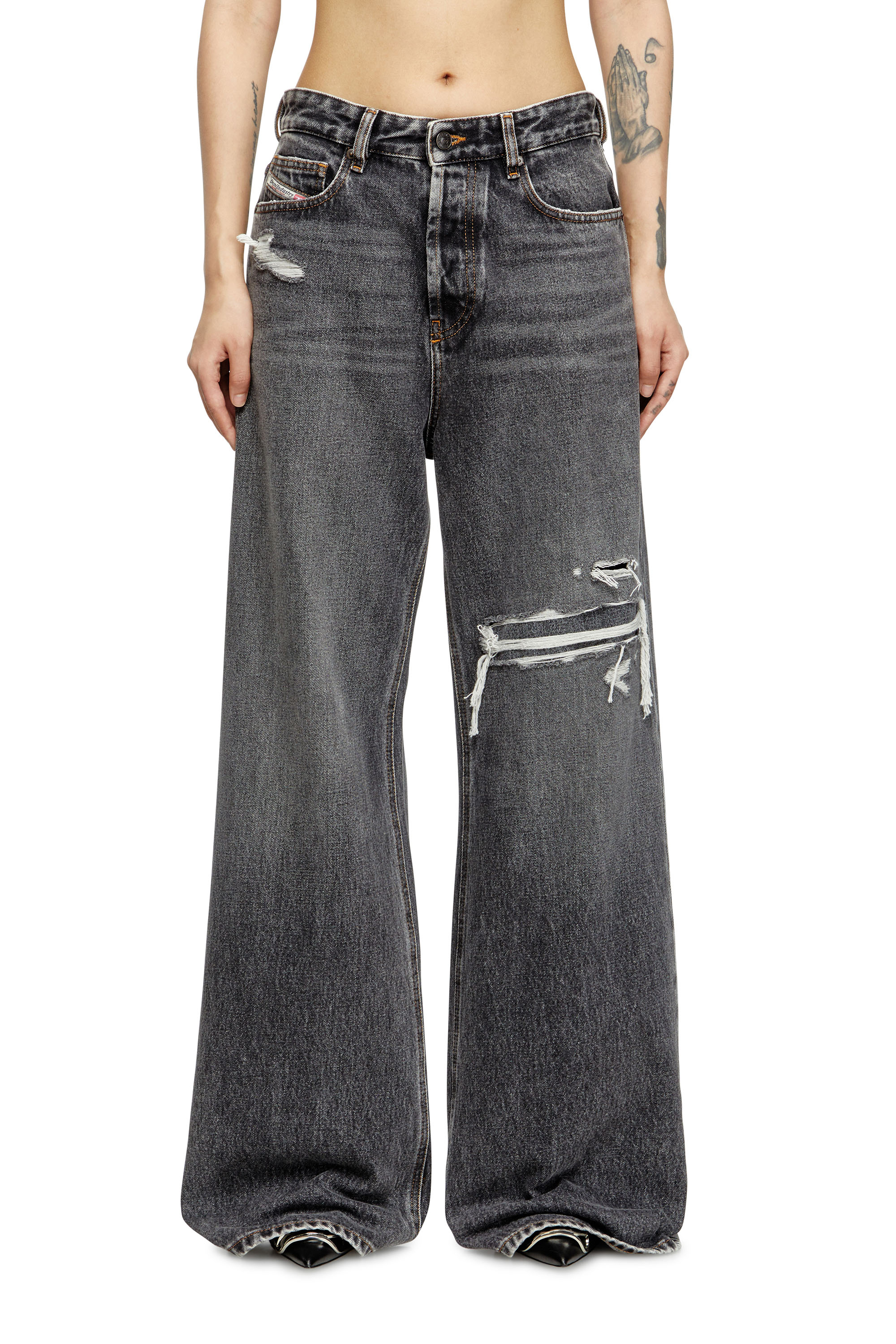 Diesel - Damen Relaxed Jeans 1996 D-Sire 007F6, Schwarz/Dunkelgrau - 1