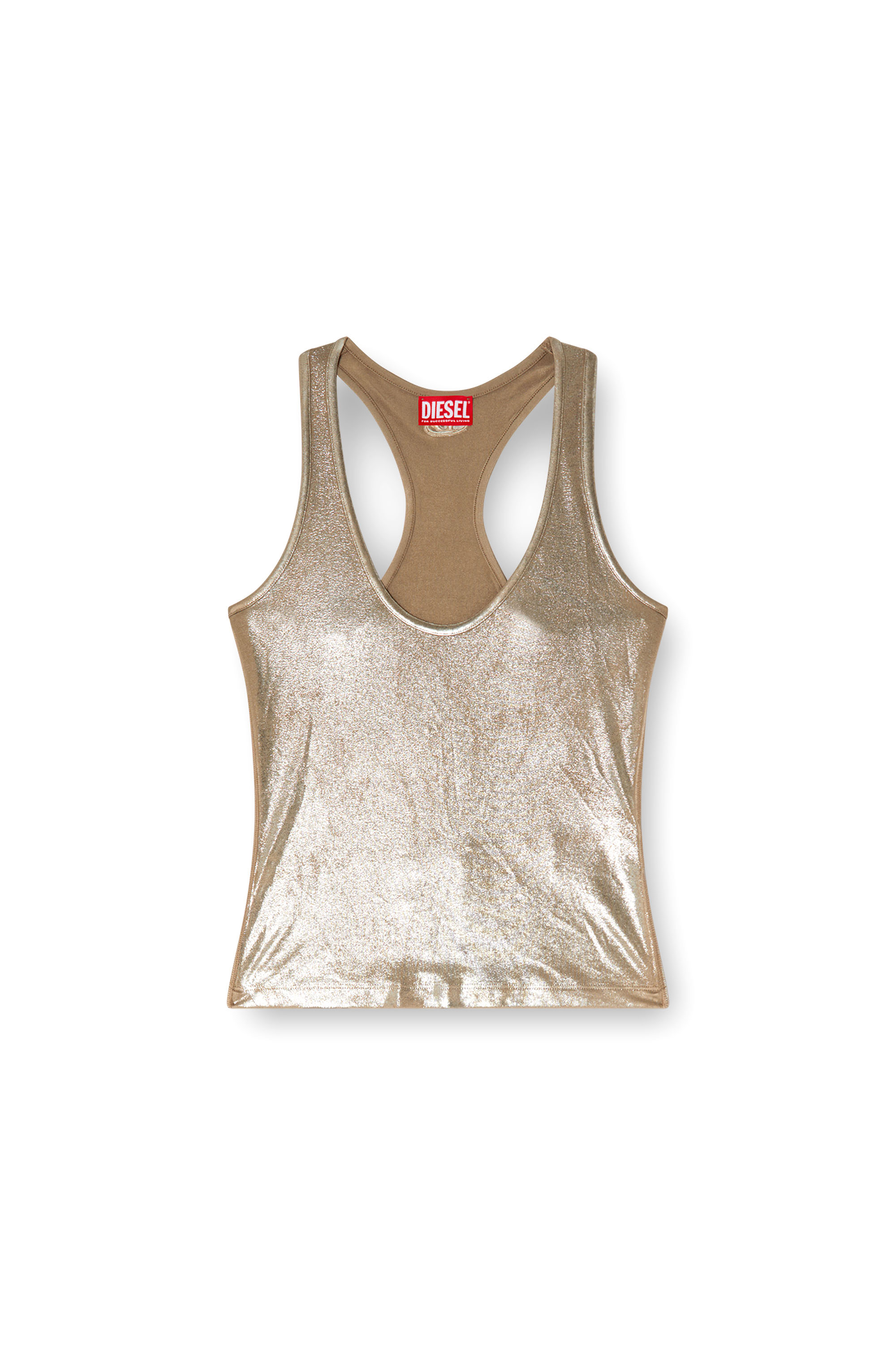 Diesel - T-AMA, Damen Metallic-Tanktop in Beige - 3