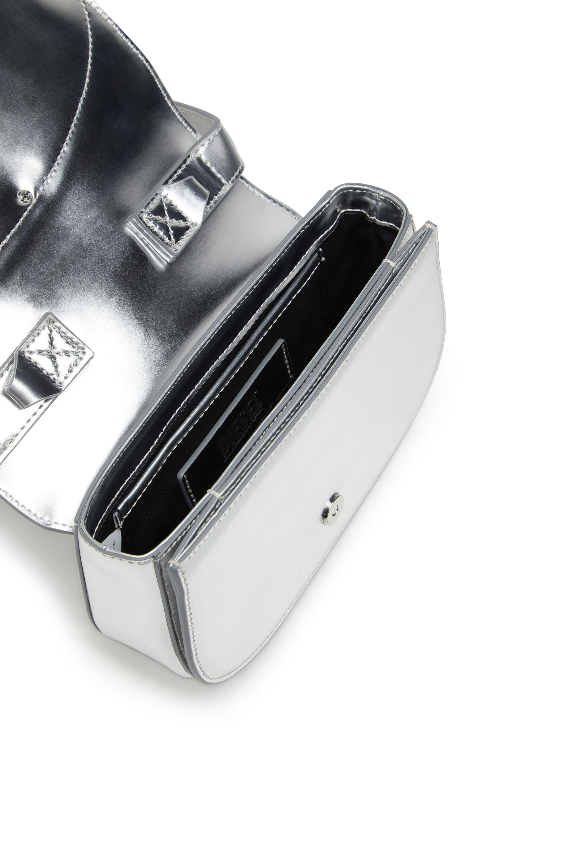 Diesel - 1DR, Damen 1DR-Ikonische Schultertasche aus Spiegel-Leder in Silber - 4