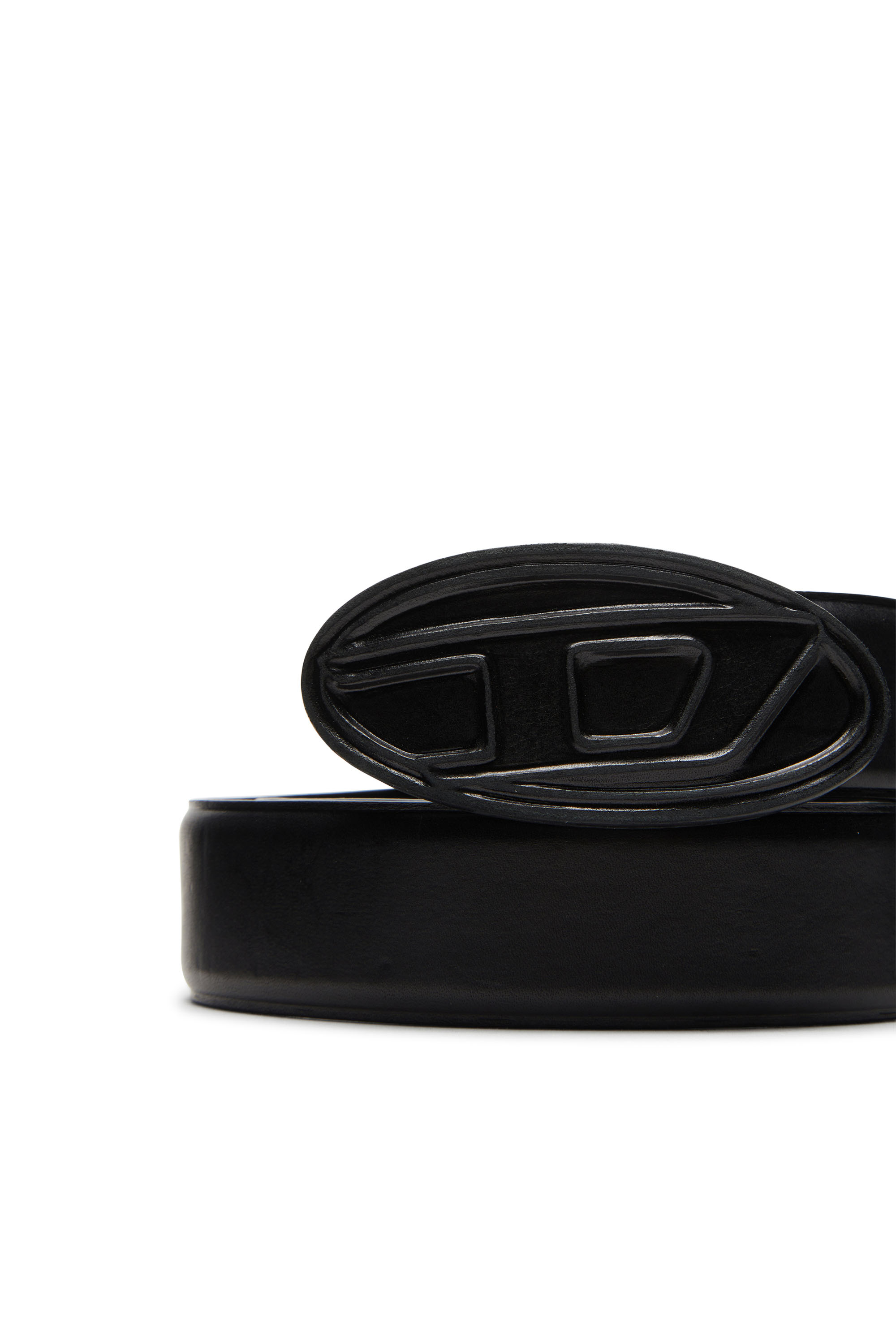 Diesel - B-1DR SCRATCH, Herren Gürtel aus Leder mit lederbezogener Schnalle in Schwarz - 3