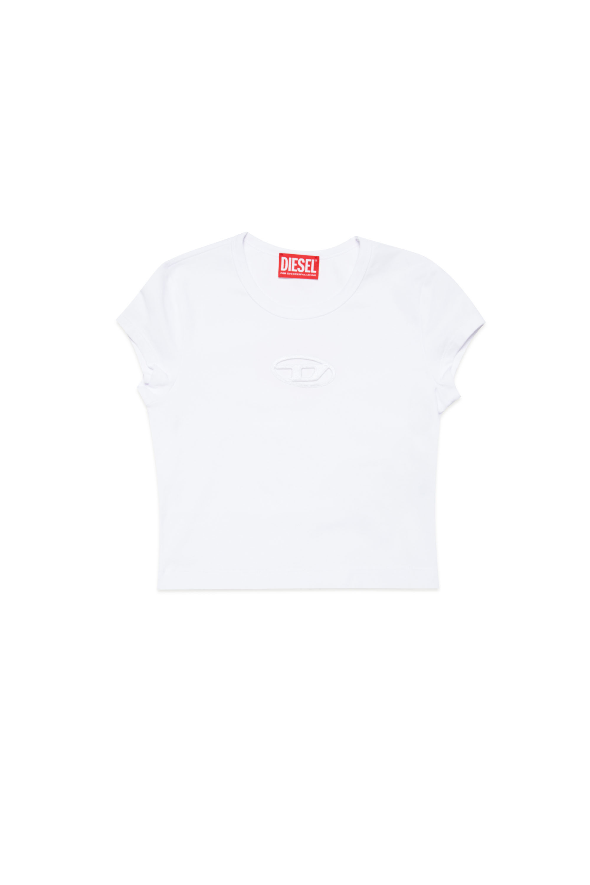 Diesel - TANGIE, Damen T-Shirt mit Cutout-Oval D in Weiß - 1