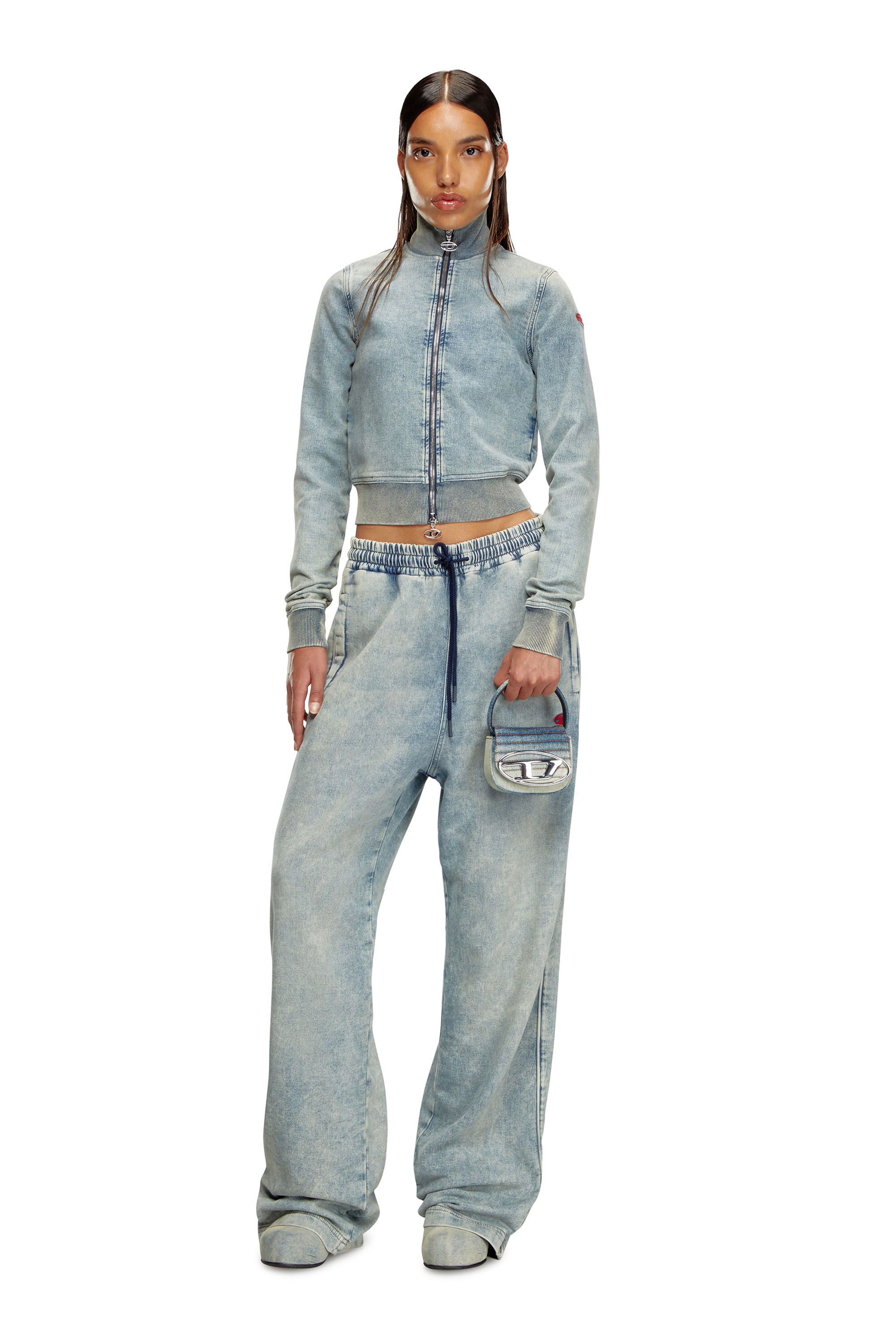 Diesel - 1DR XS, Damen 1DR XS - Ikonische Mini-Tasche aus solarisiertem Denim in Blau/Weiss - 2