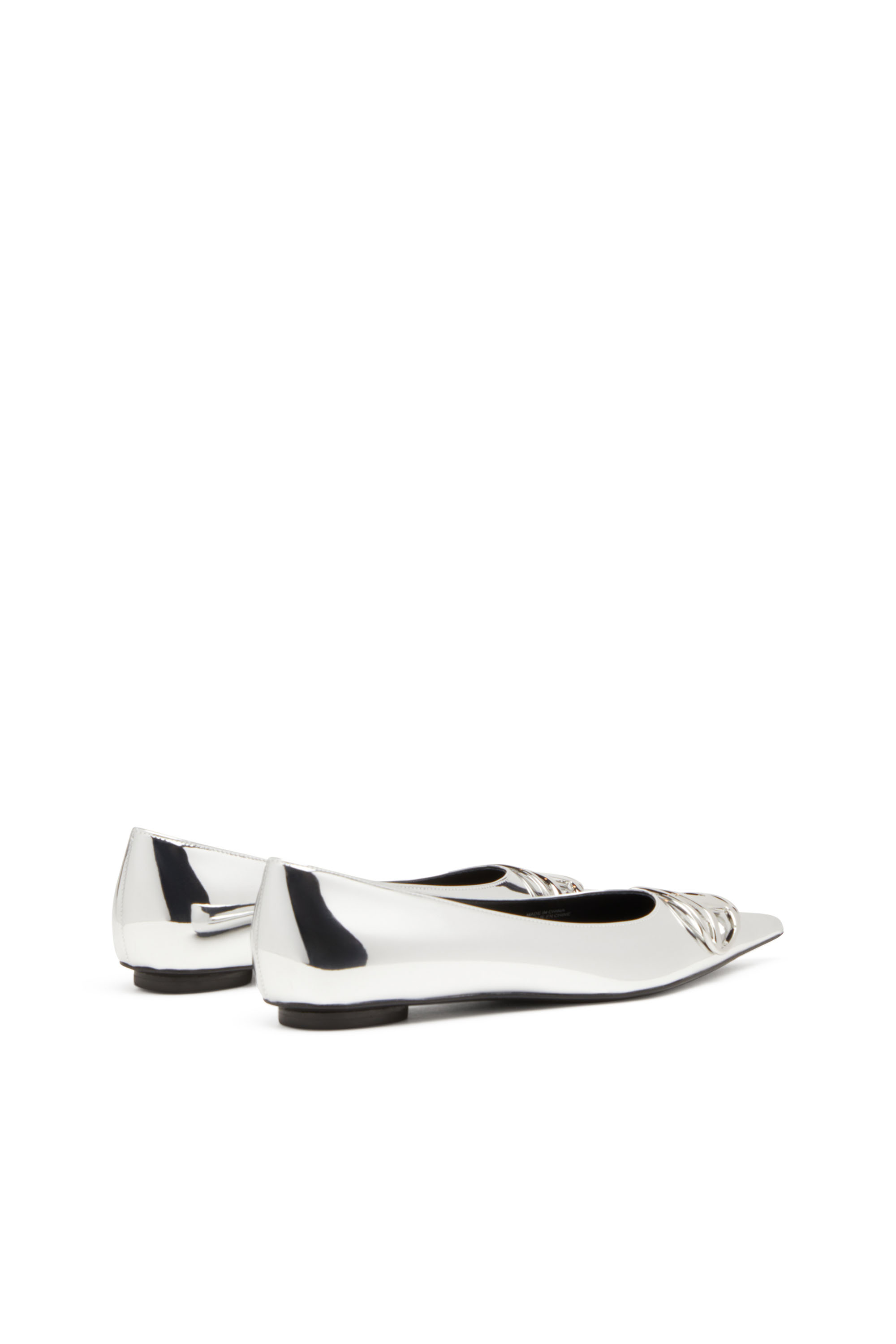 Diesel - D-VENUS BAL, Damen D-Venus-Ballerinas mit verspiegeltem Finish in Silber - 3