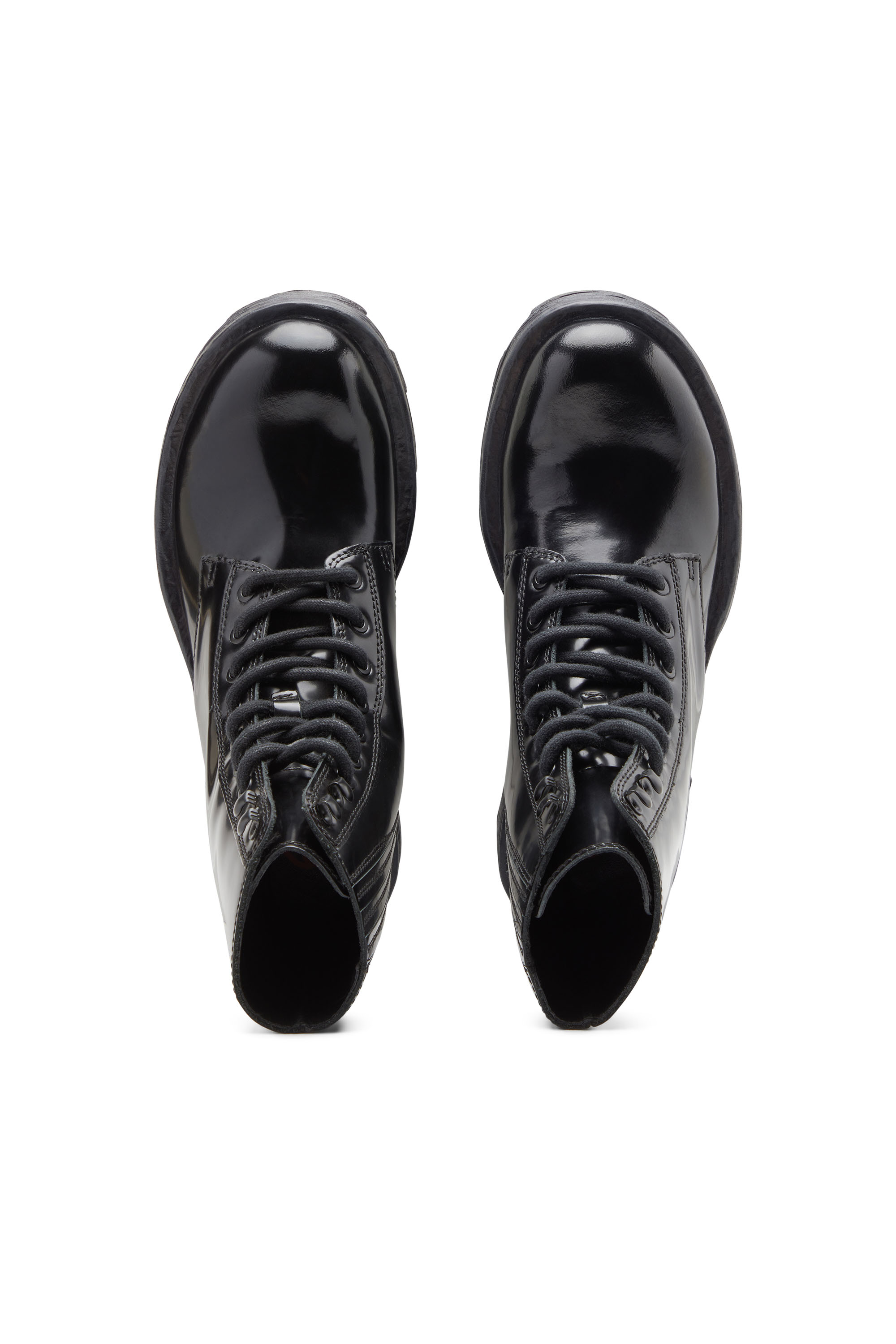 Diesel - D-HAMMER BT W, Damen D-Hammer-Kampfstiefel aus Glanzleder in Schwarz - 4