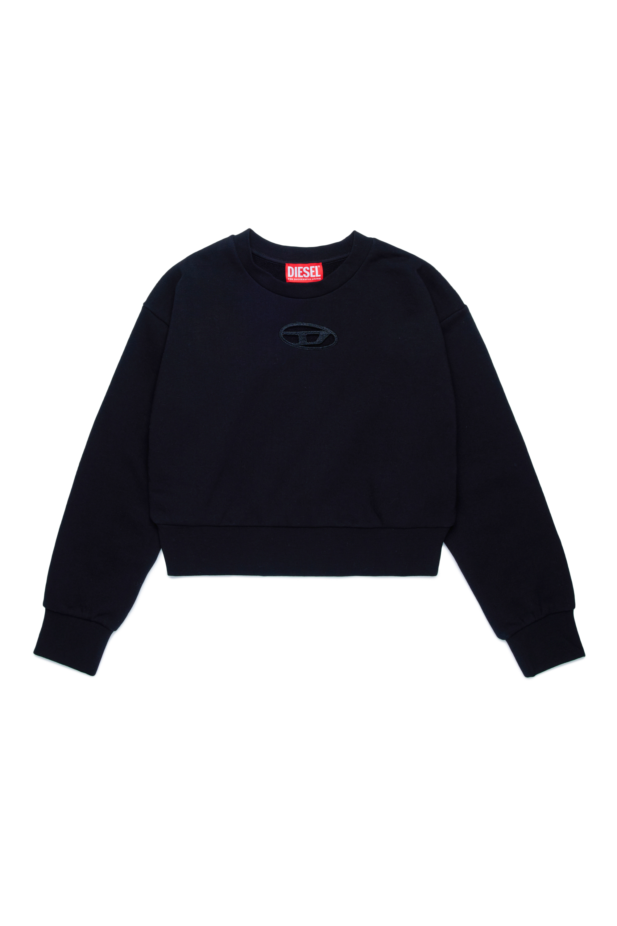 Diesel - STRASLIUM, Damen Sweatshirt mit Oval D-Cut-out in Schwarz - 1