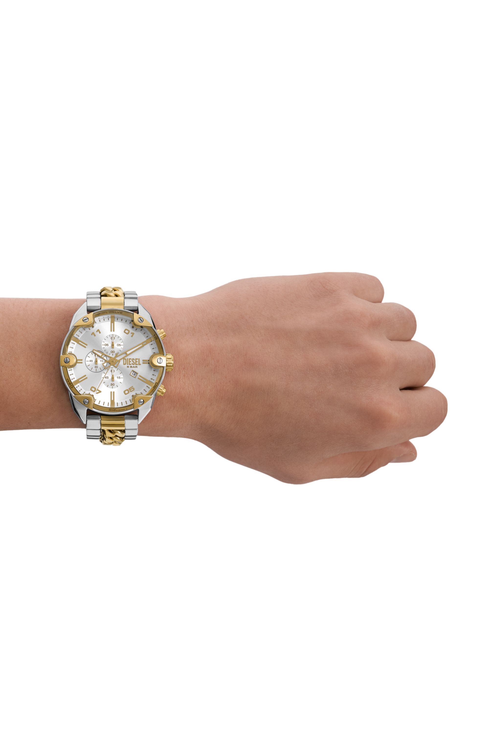 Diesel - DZ4629, Herren Spiked Chronograph Edelstahl in Silber - 4