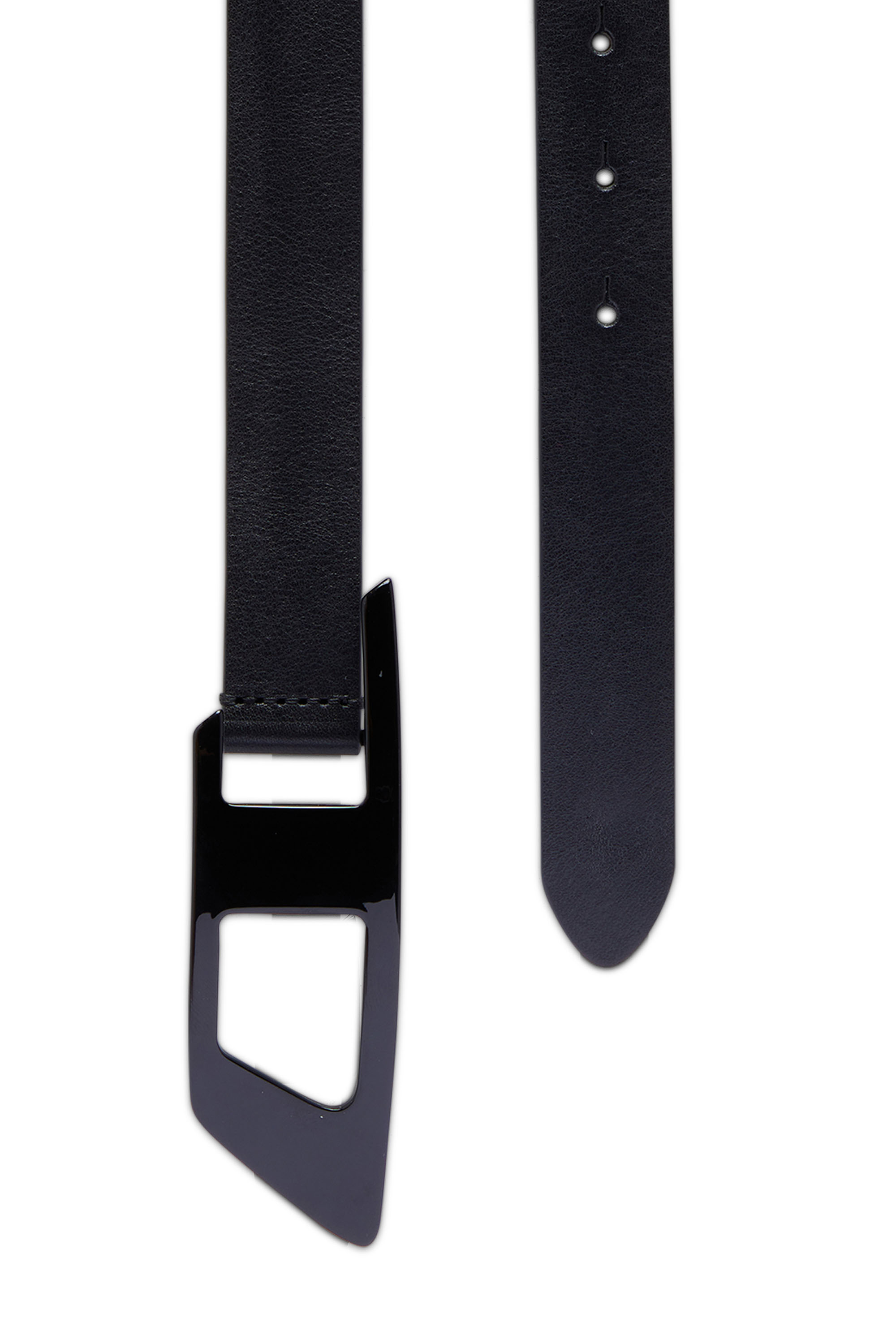 Diesel - B-DLOGO II, Herren 2.5cm Schmaler Gürtel aus Leder mit D-Schließe in Schwarz - 2