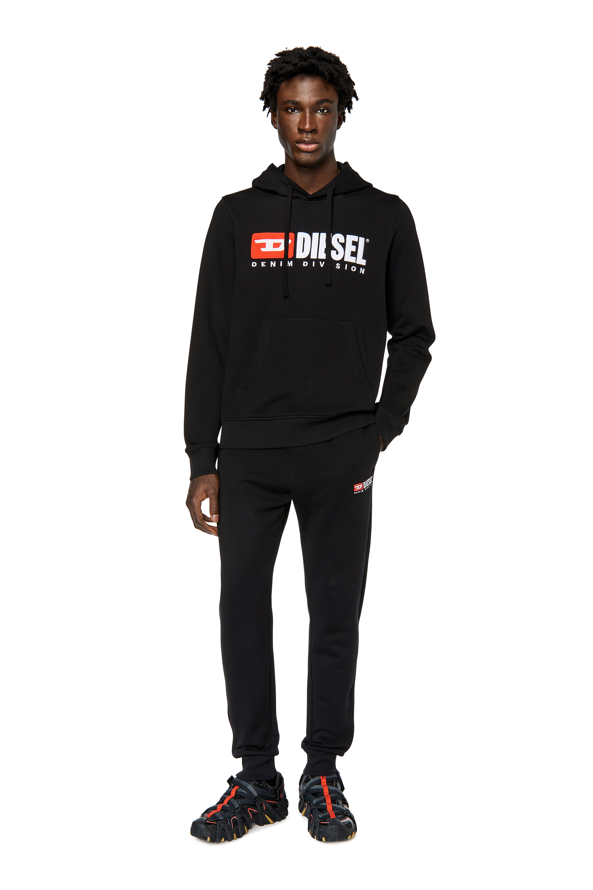 Diesel - S-GINN-HOOD-DIV, Herren Hoodie mit Logo-Applikation in Schwarz - 2