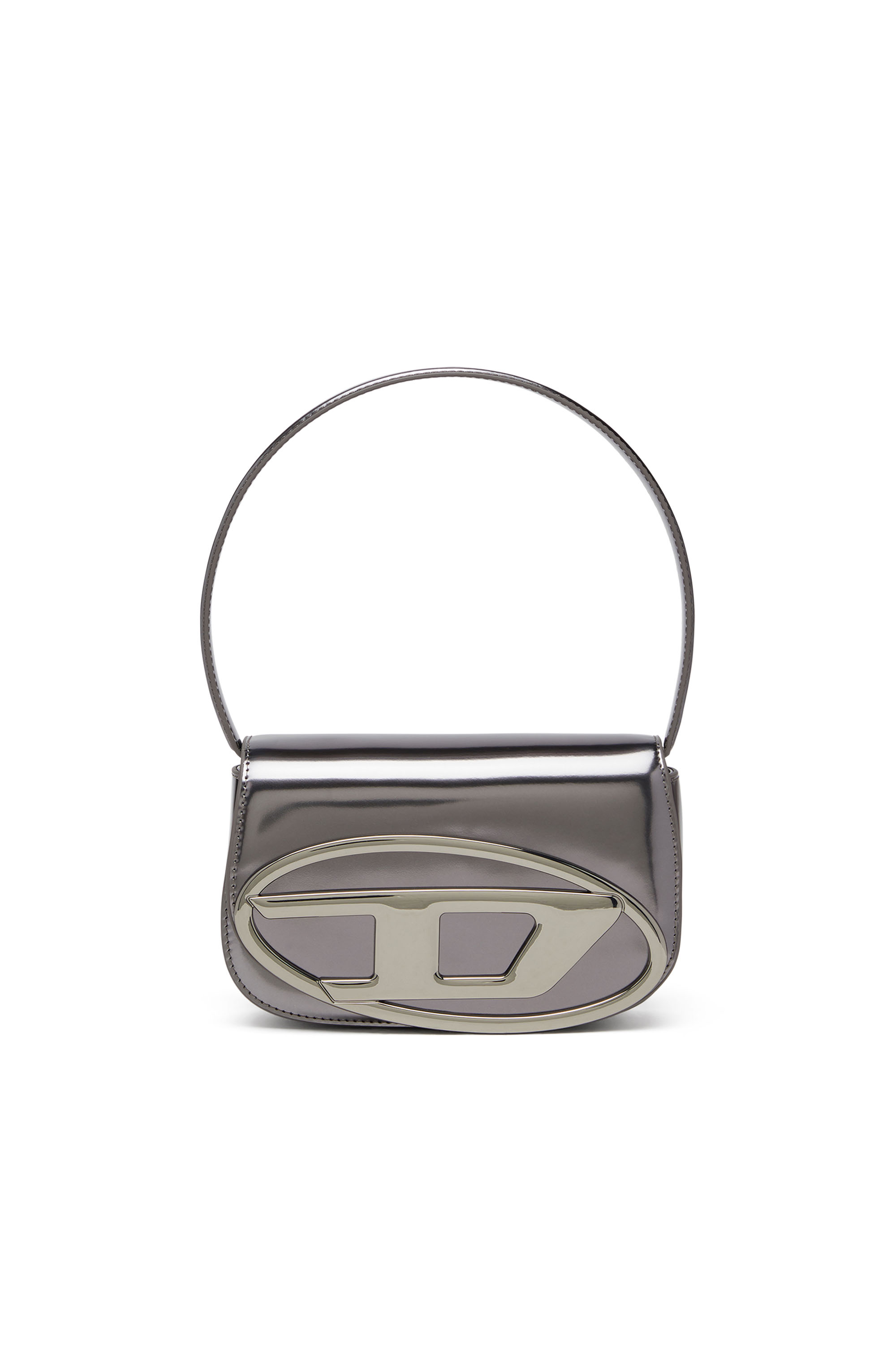 Diesel - 1DR, Damen 1DR-Ikonische Schultertasche aus Spiegel-Leder in Grau - 1