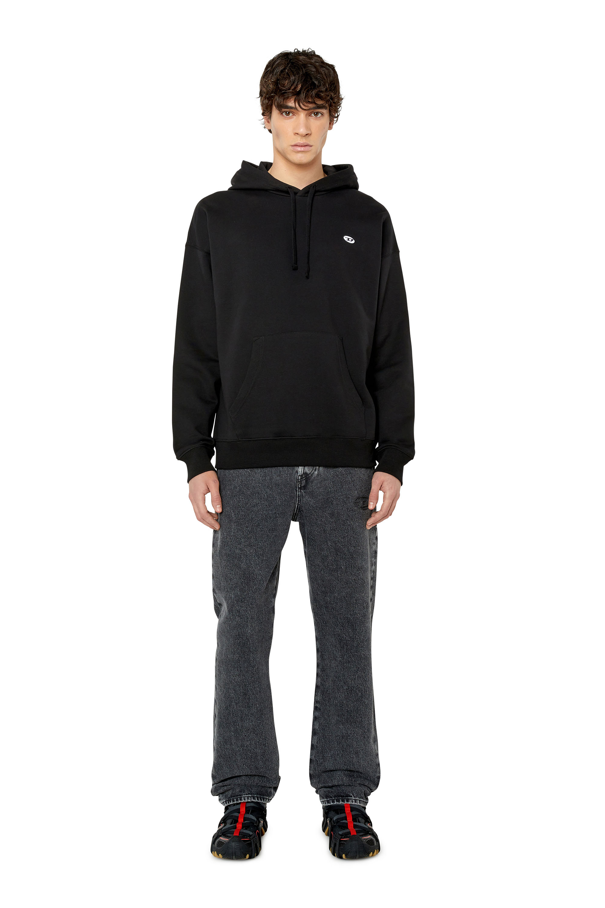 Diesel - S-ROB-HOOD-DOVAL-PJ, Herren Hoodie mit oval D-Patch in Schwarz - 2