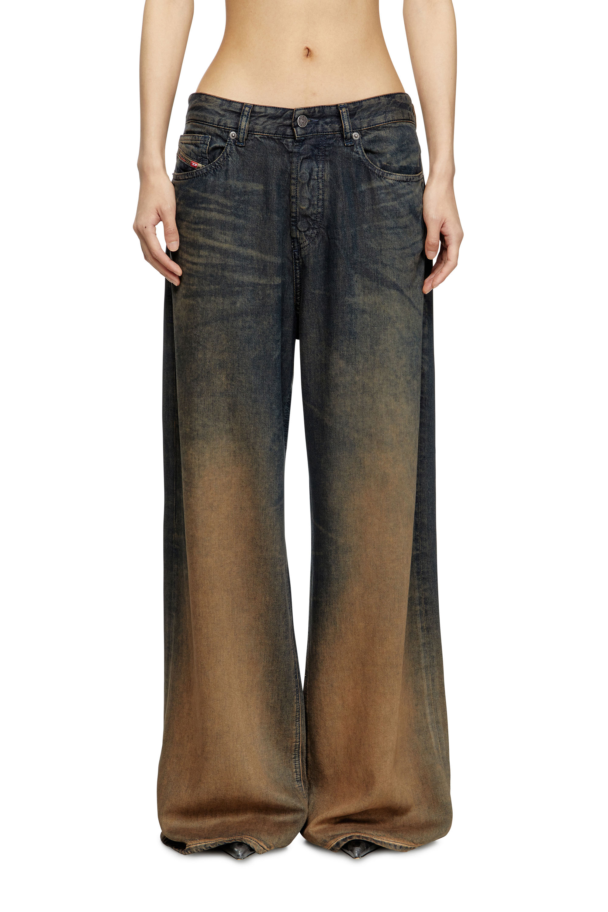 Diesel - Damen Relaxed Jeans 1996 D-Sire 068TF, Blau/Braun - 1