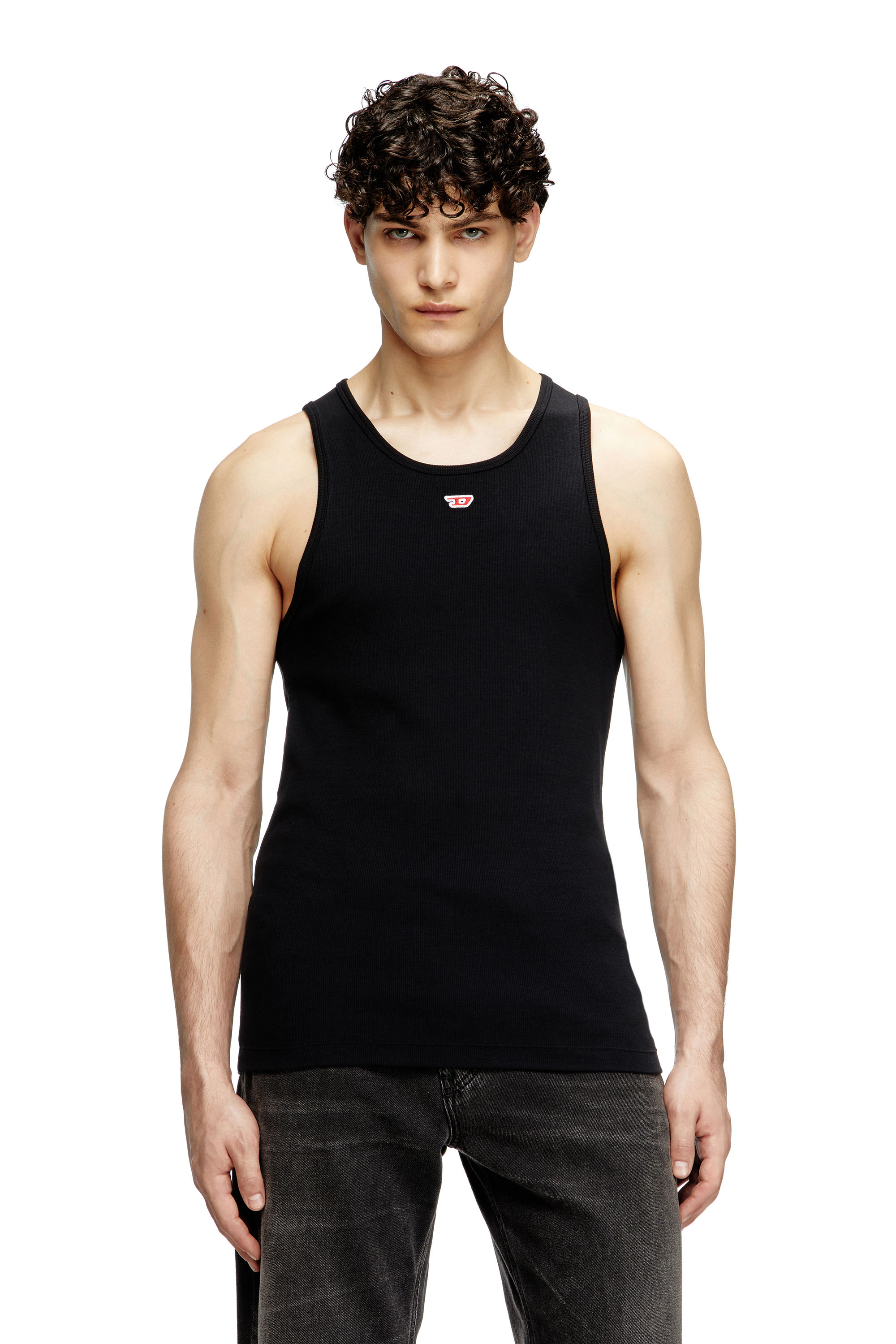 Diesel - T-LIFTY-D, Herren Tanktop mit Mini-D-Logo-Patch in Schwarz - 1