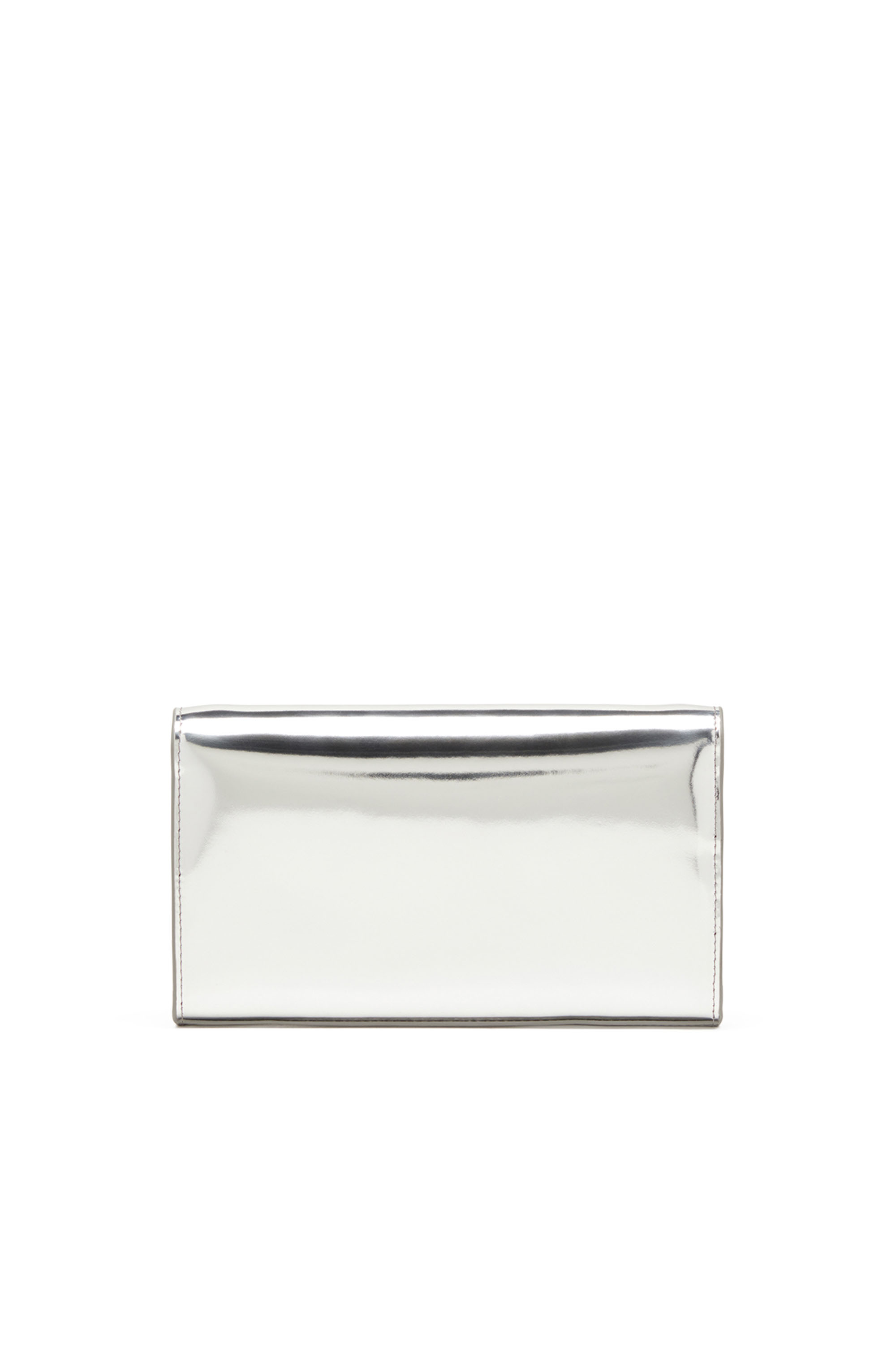 Diesel - 1DR WALLET STRAP, Damen Wallet Bag aus Hochglanz-Leder in Silber - 2